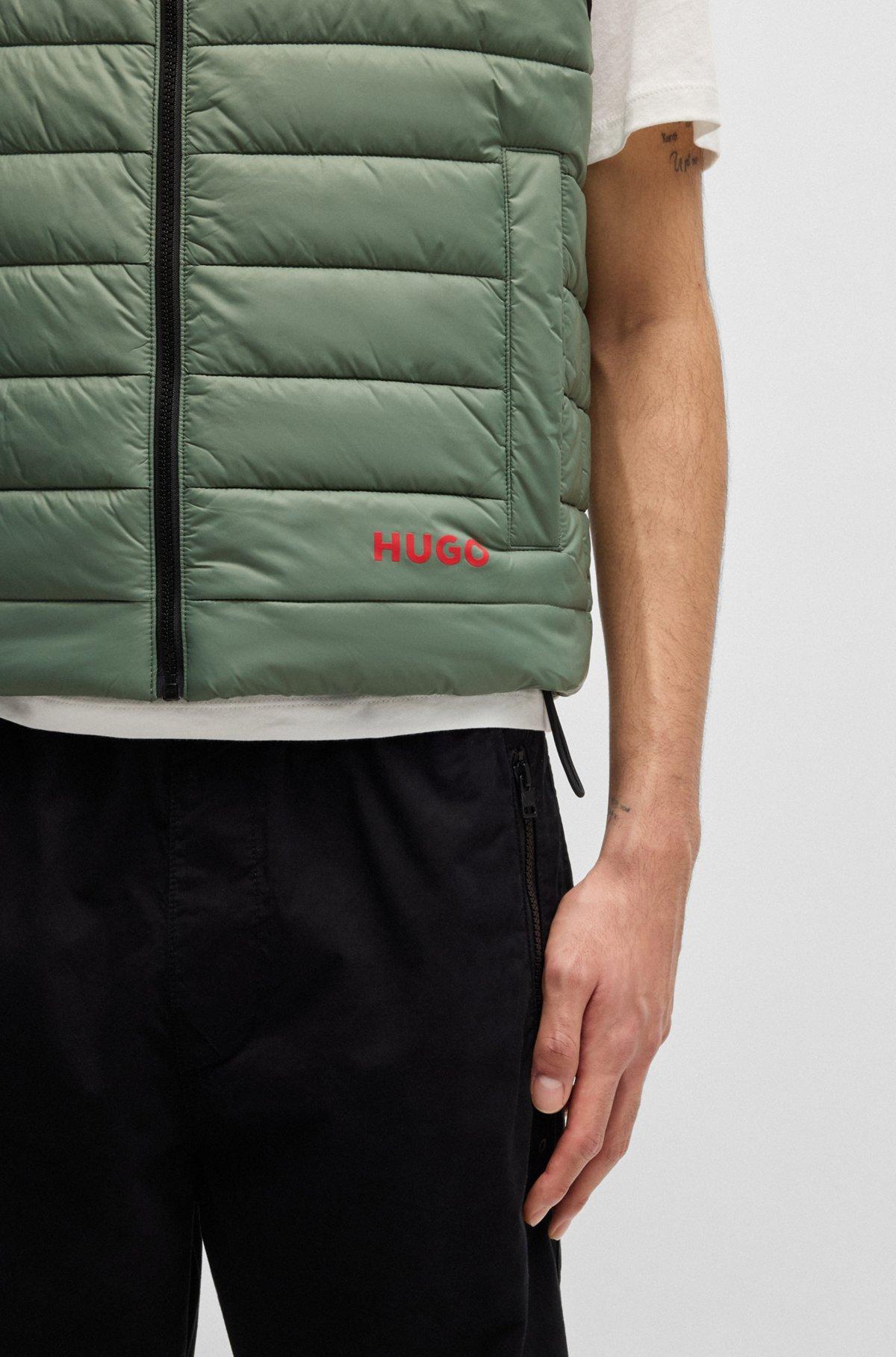 Water-repellent slim-fit gilet with logo detail Product Image