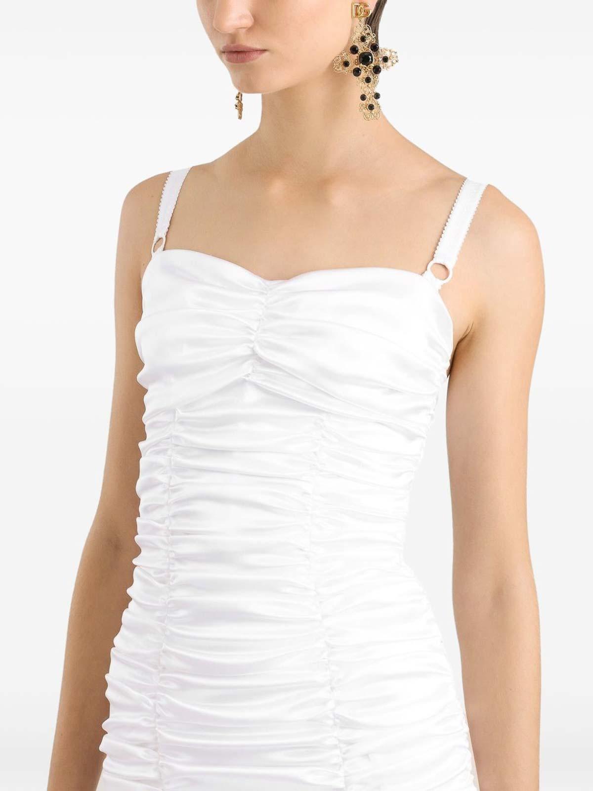 DOLCE & GABBANA Knee Length Dress Adjustable Straps In White Product Image