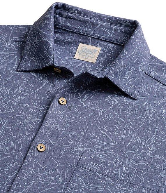 Southern Tide Beachcast Floral Fusion Knit Short Sleeve Woven Shirt Product Image