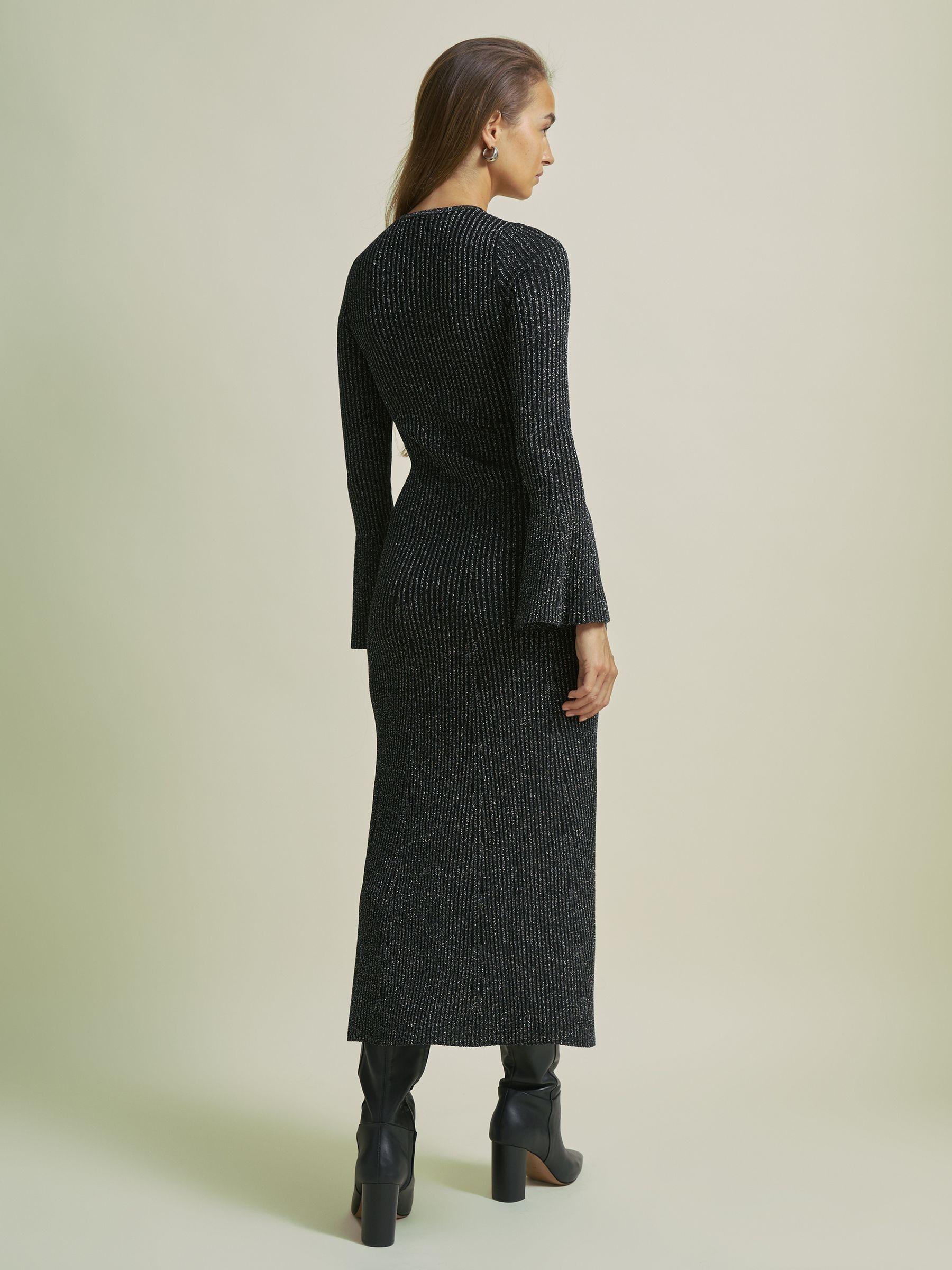 Florere Sheer Embellished Mini Dress in Gunmetal Product Image