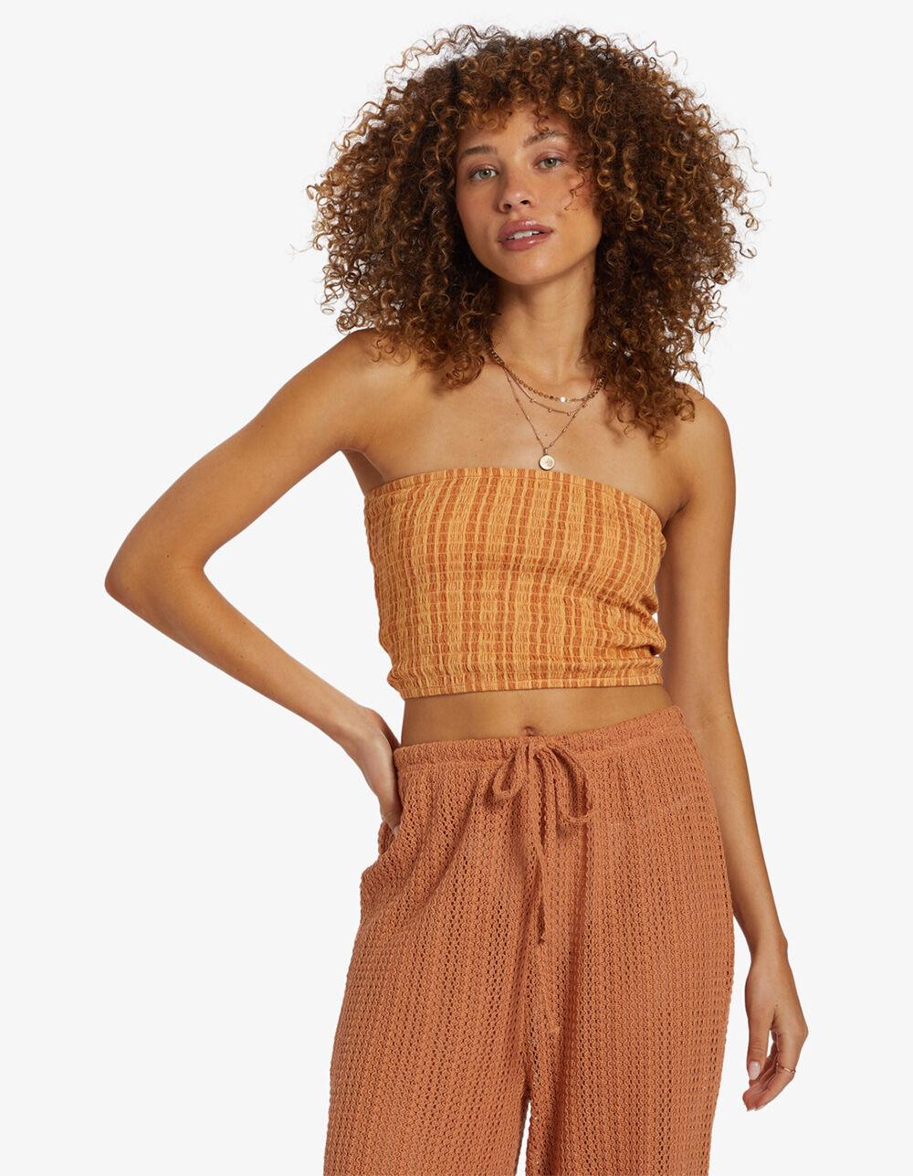 BILLABONG Keep It Simple Smocked Womens Tube Top - TOFFEE Product Image