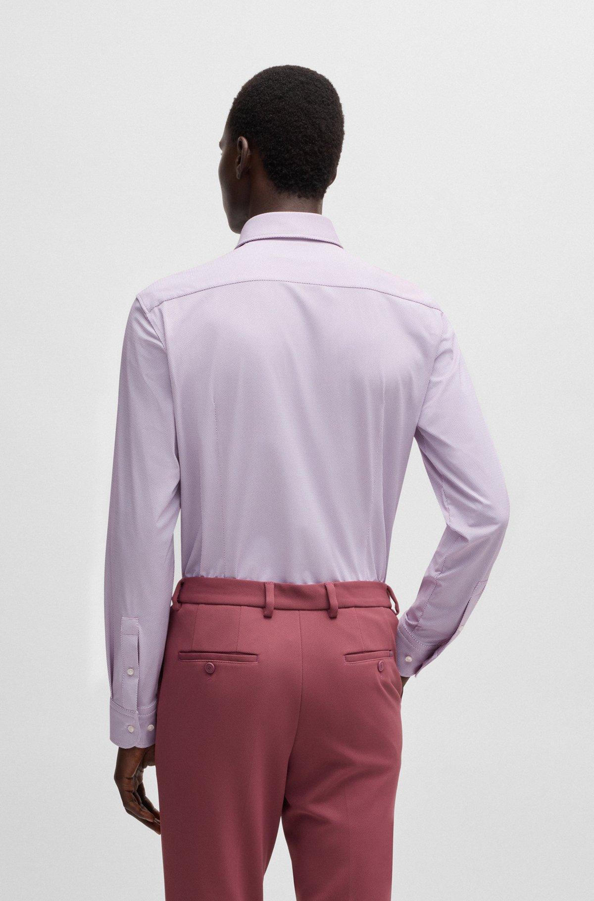 Slim-fit shirt in performance-stretch structured fabric Product Image