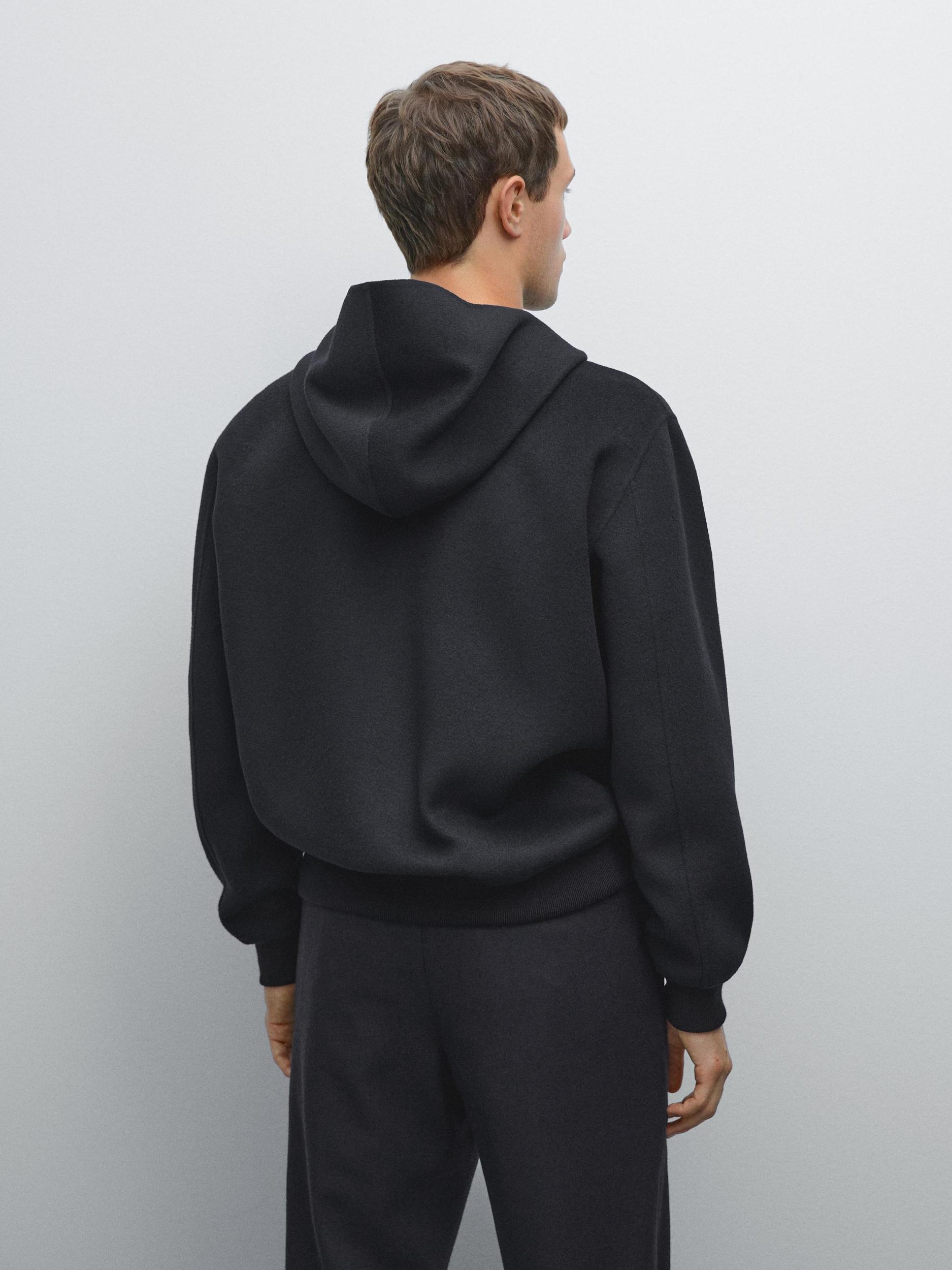 Wool blend hooded cardigan Product Image