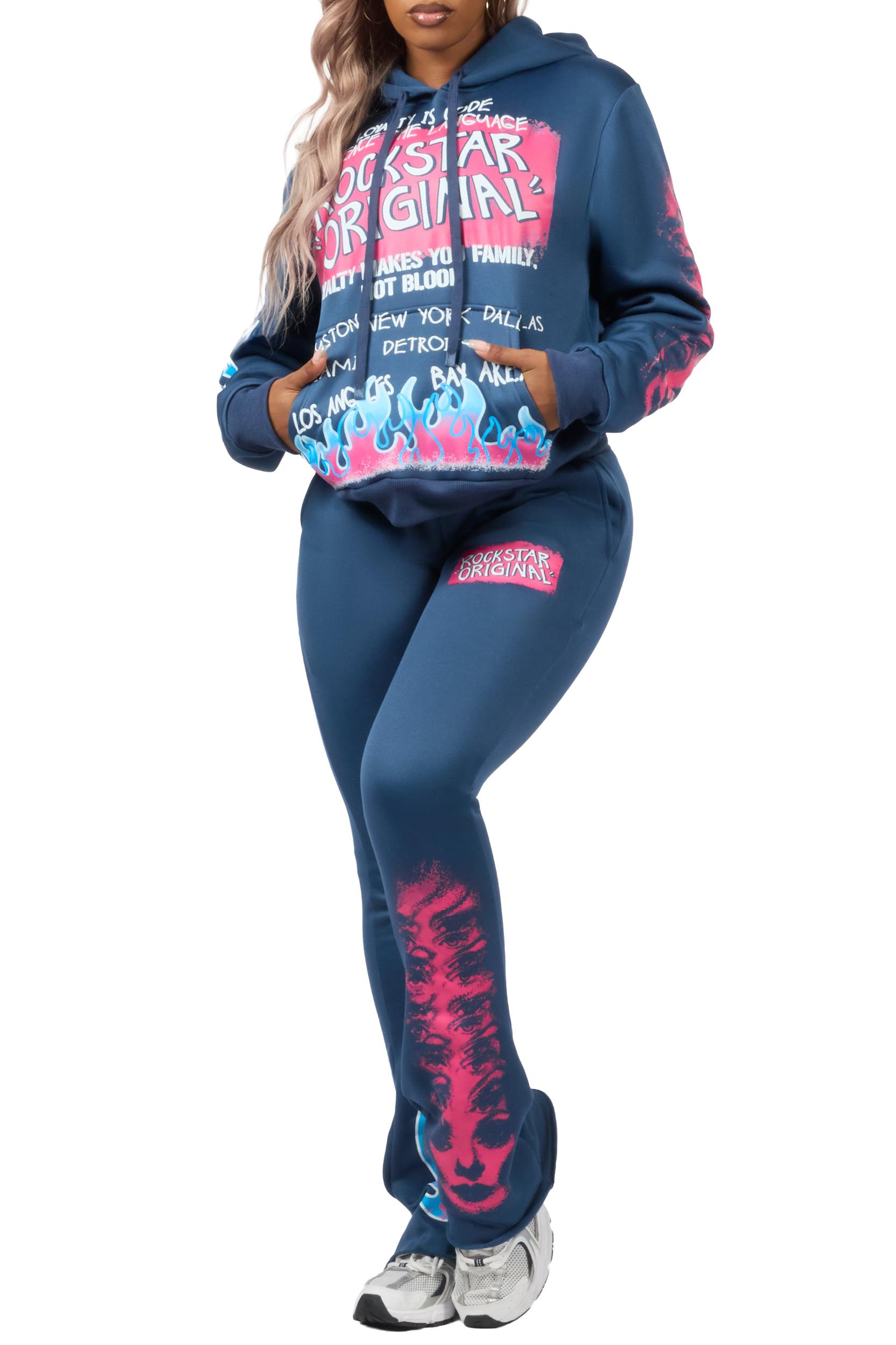 Marcey Navy Super Stacked Trackset Female Product Image