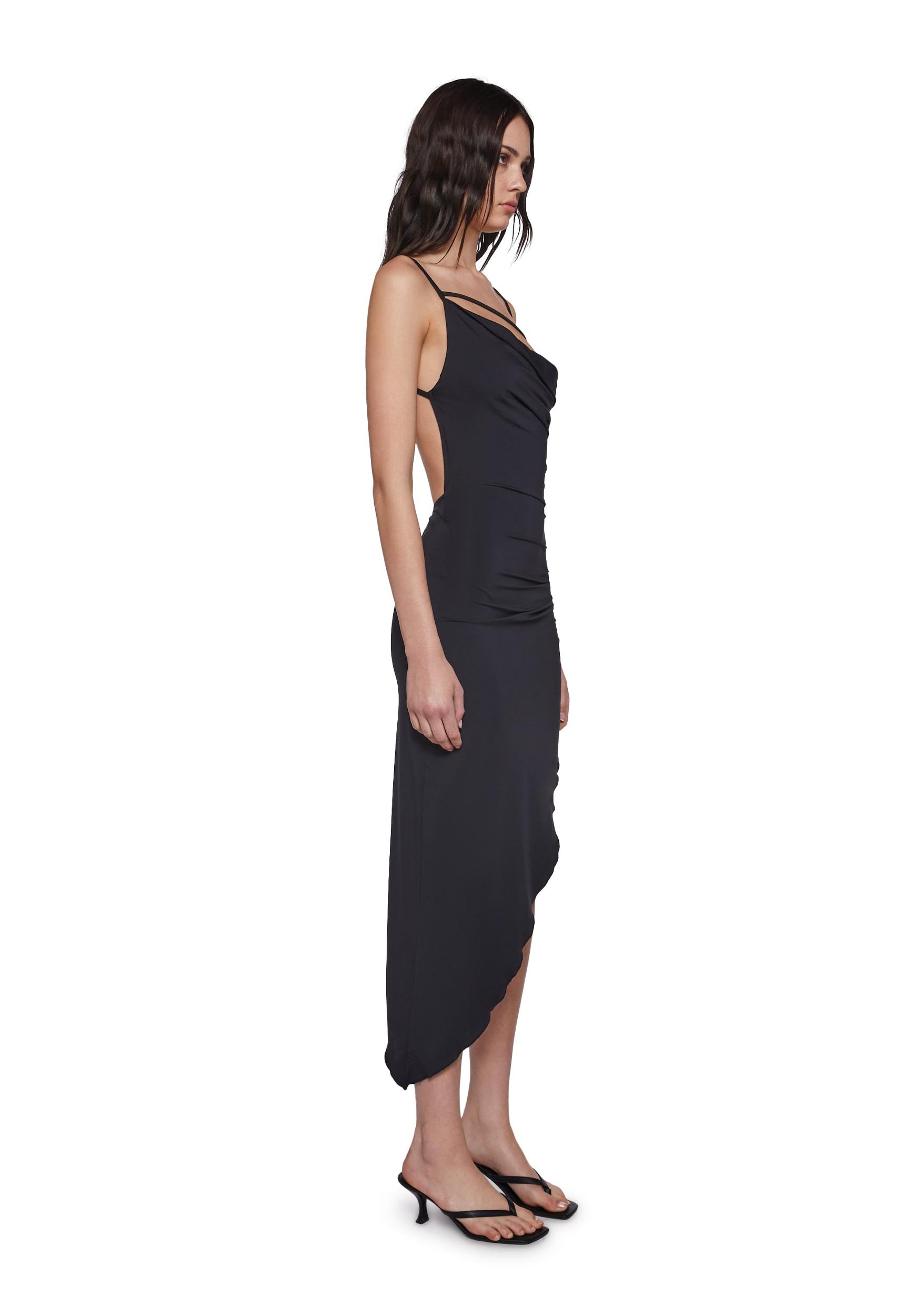 Womens Sexy Asymmetrical Dress Generation Kiss- Black Product Image