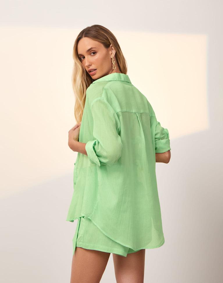Lyra Long Sleeve Blouse (Exchange Only) - Seaside Product Image