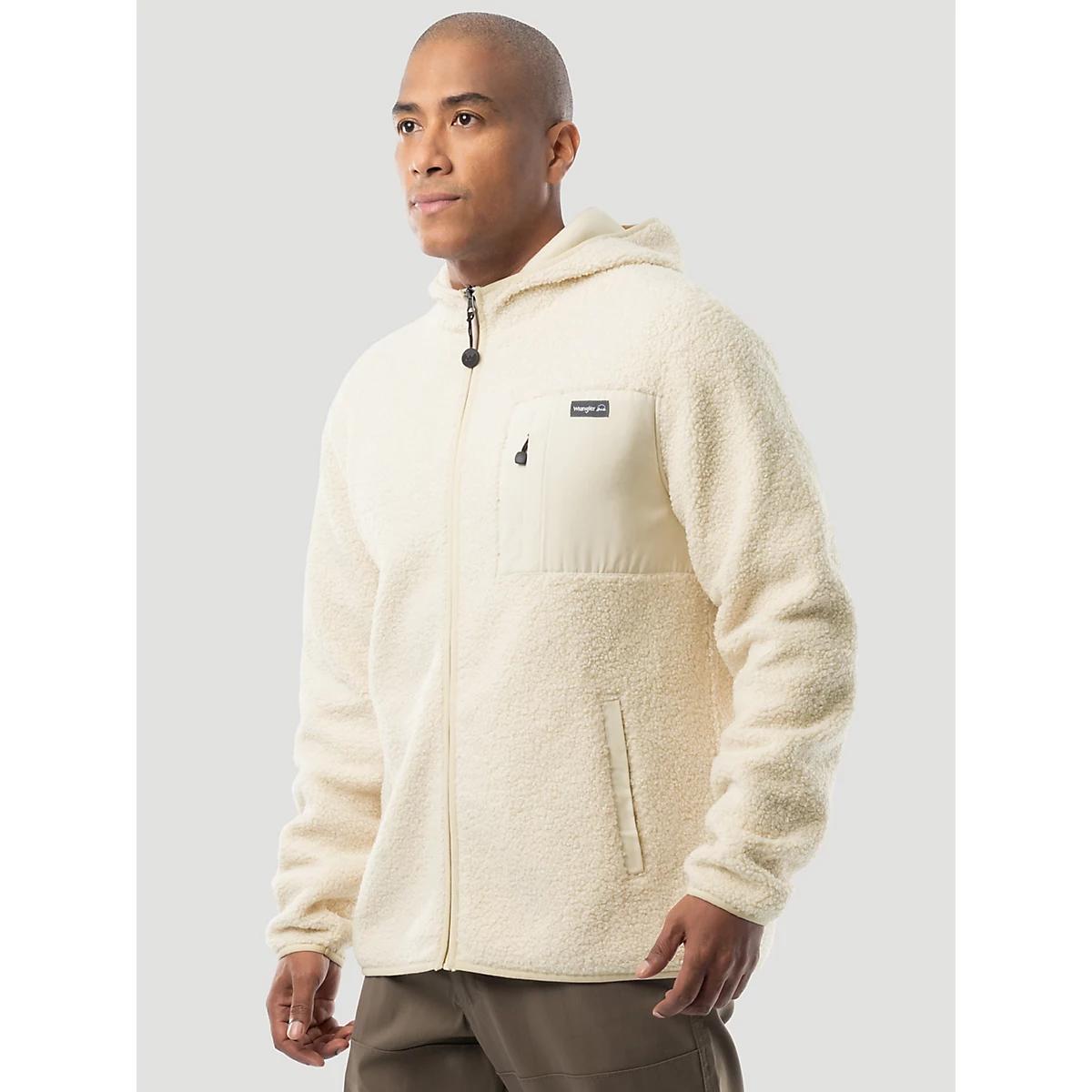 Men's Wrangler ATG™ Sherpa Zip Front Jacket in Bone Product Image