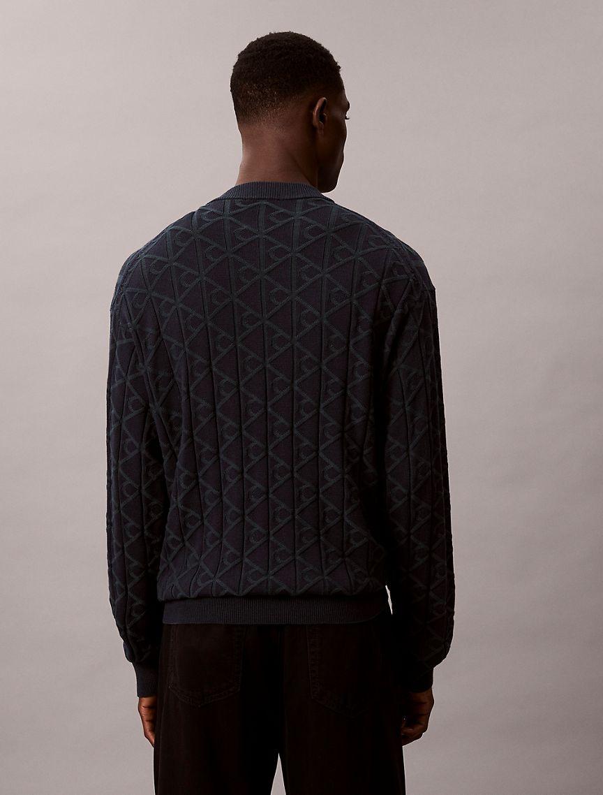 Allover Emblem Logo Ribbed Sweater Product Image