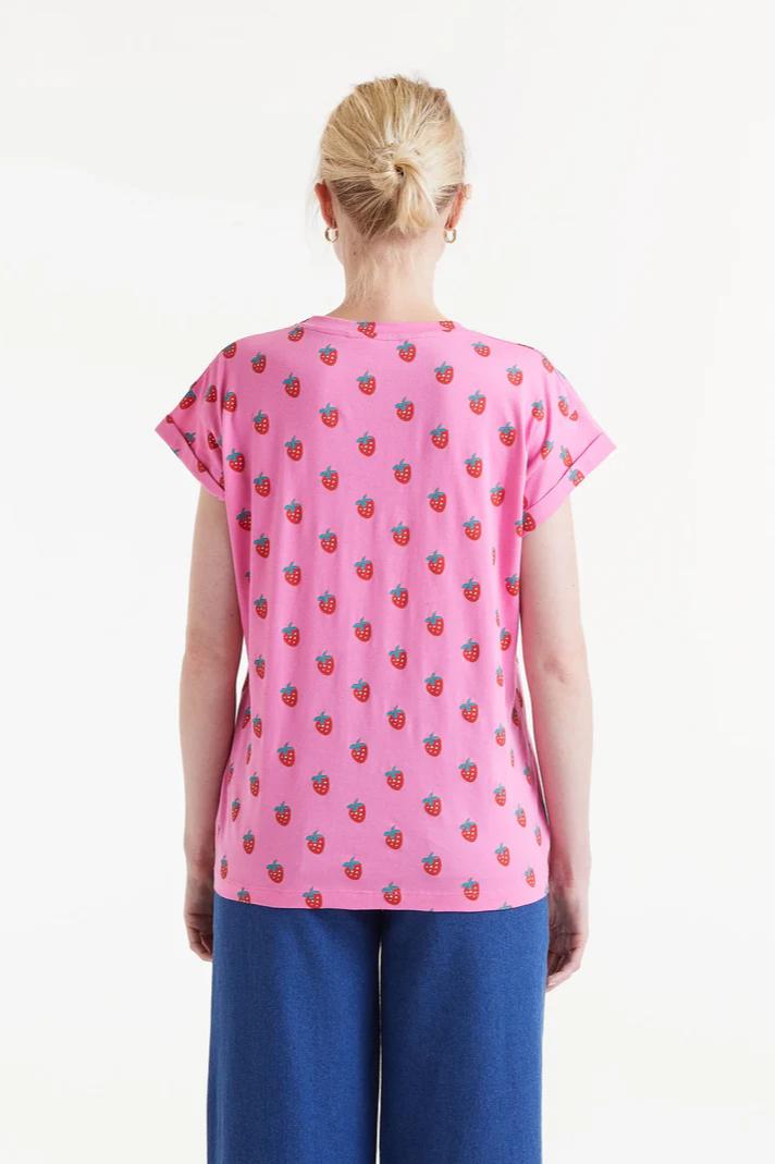 Sugar Print T-shirt with Strawvberries Product Image
