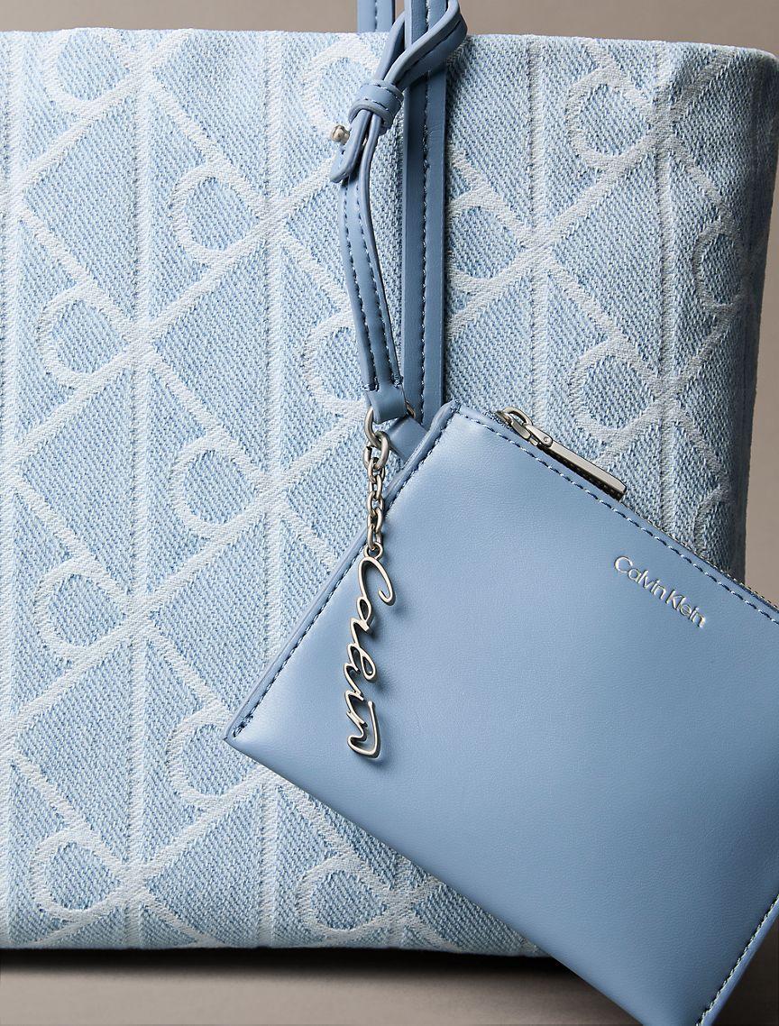 Allover Emblem Logo Denim Small Tote Bag Product Image