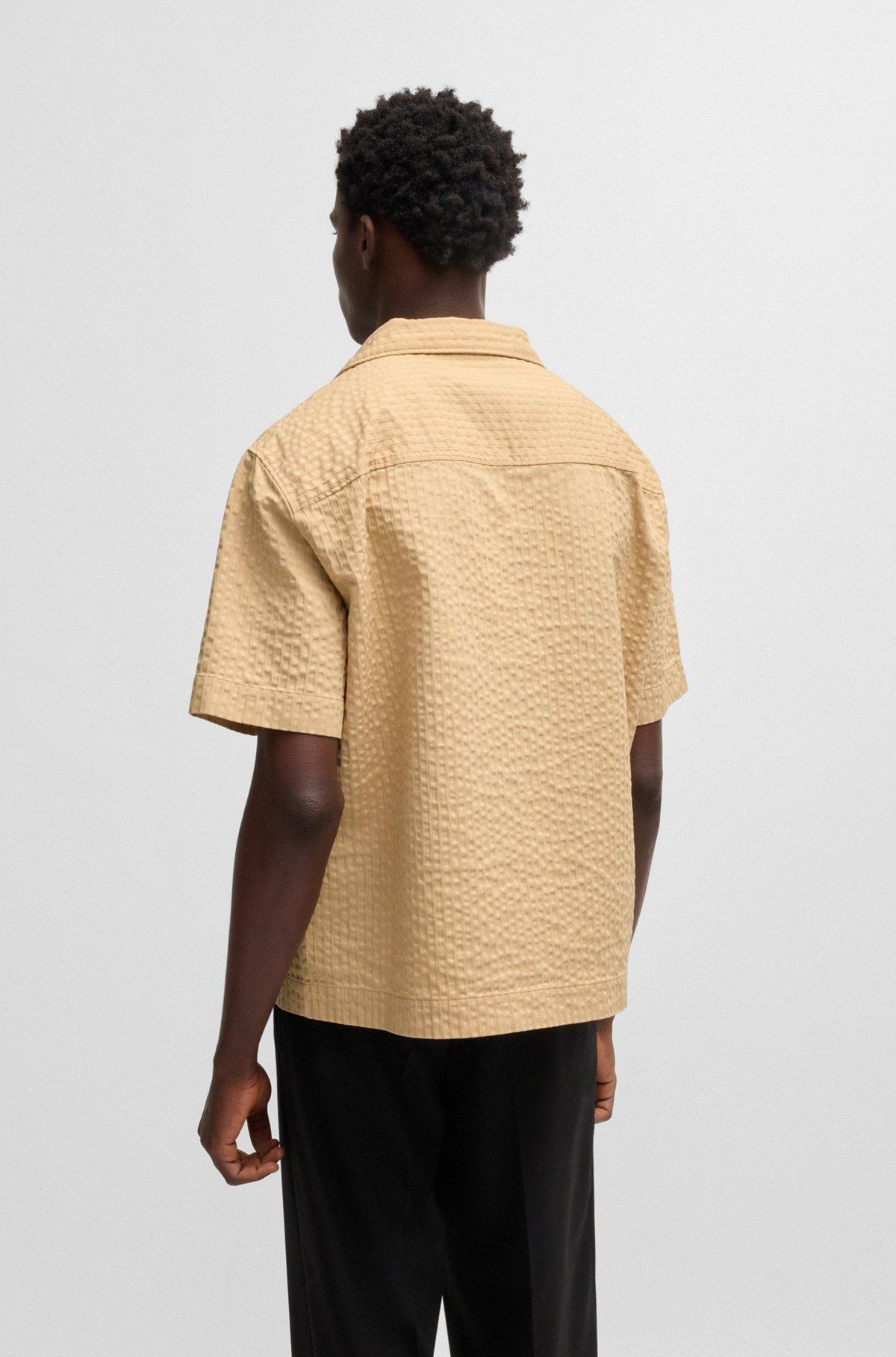 Oversize-fit shirt in cotton seersucker Product Image