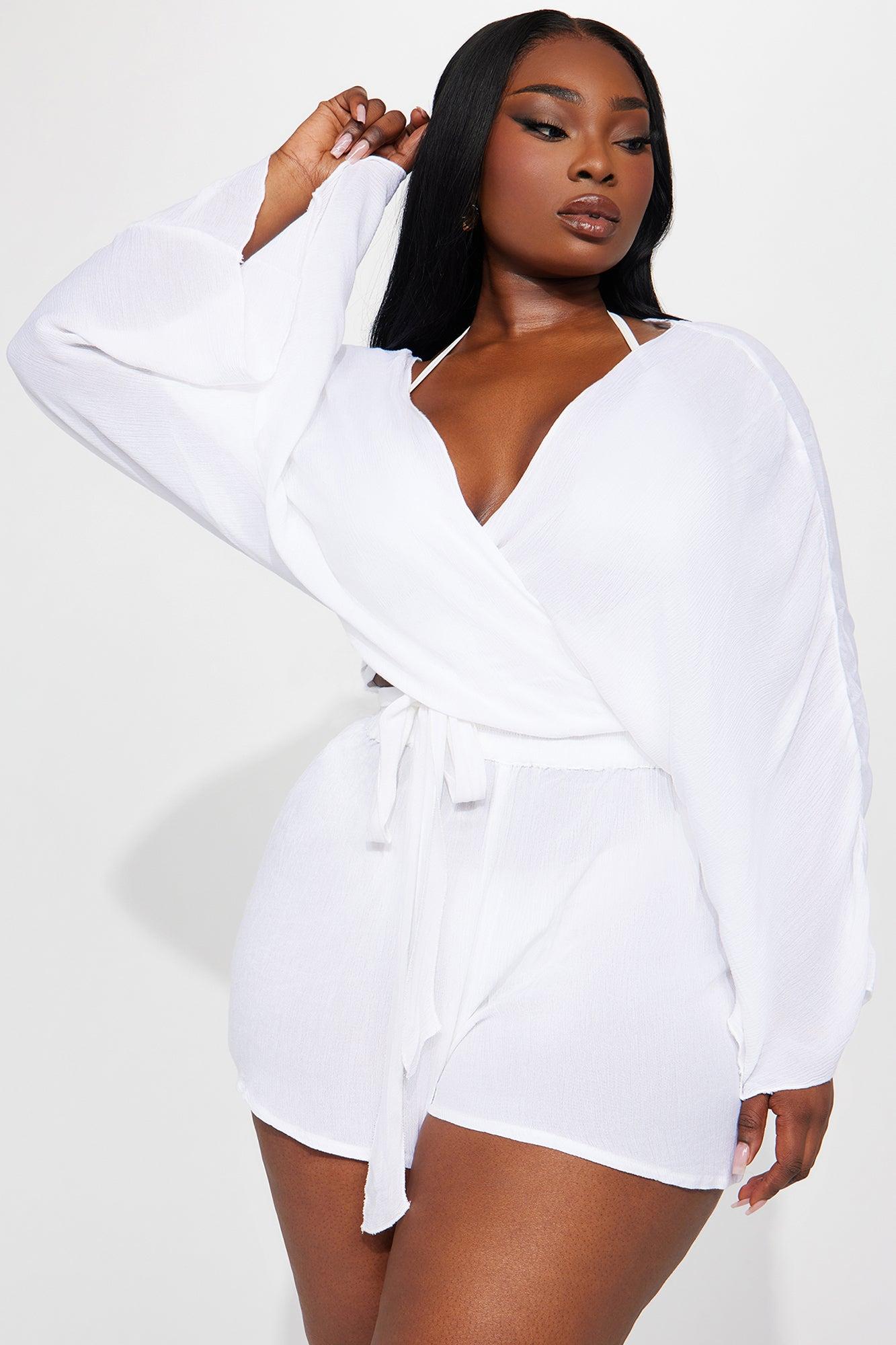Breezy Nights Linen 2 Piece Cover Up - White Product Image