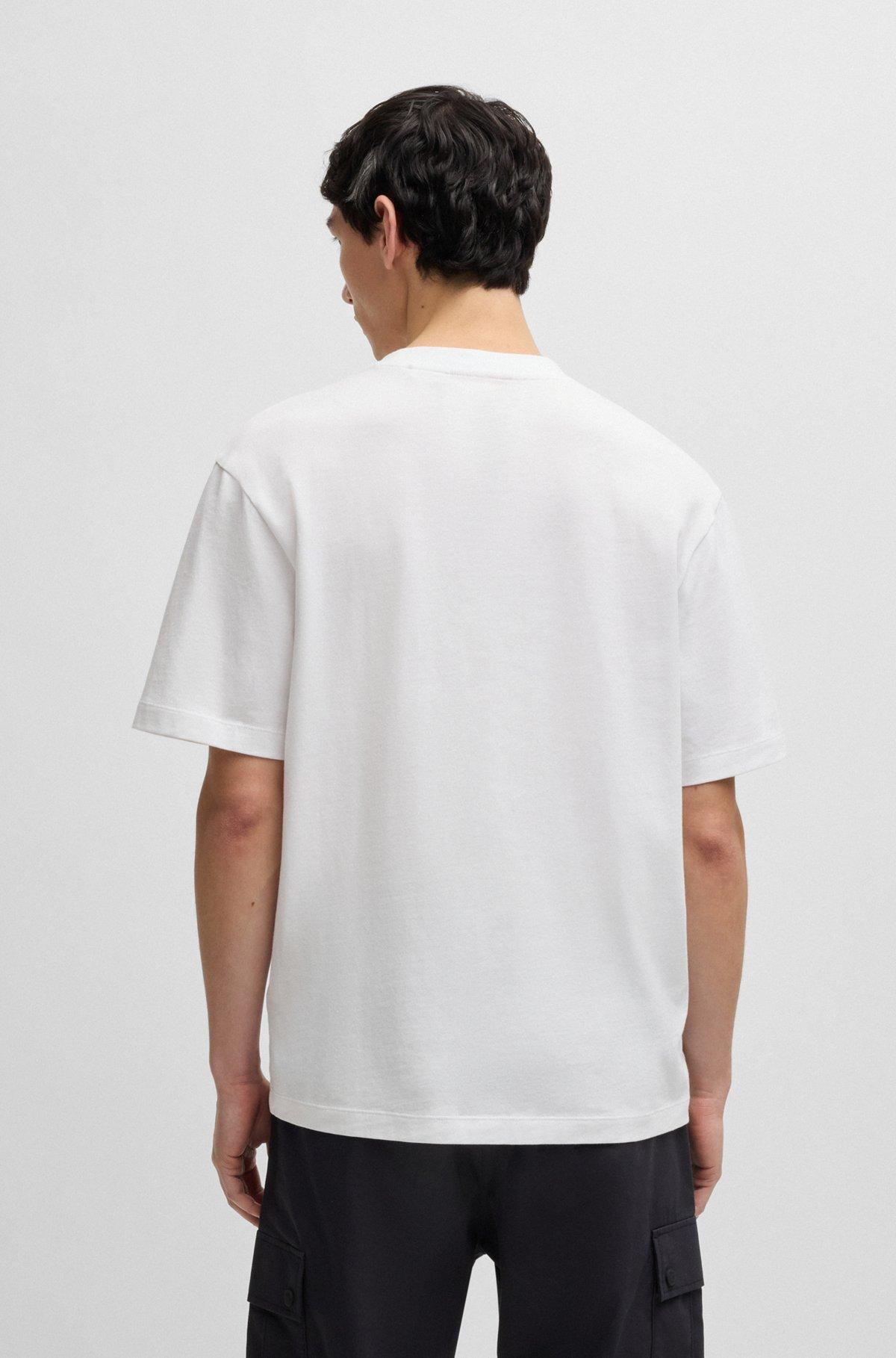 HUGO x RB cotton-jersey T-shirt with carbon stealth logo Product Image