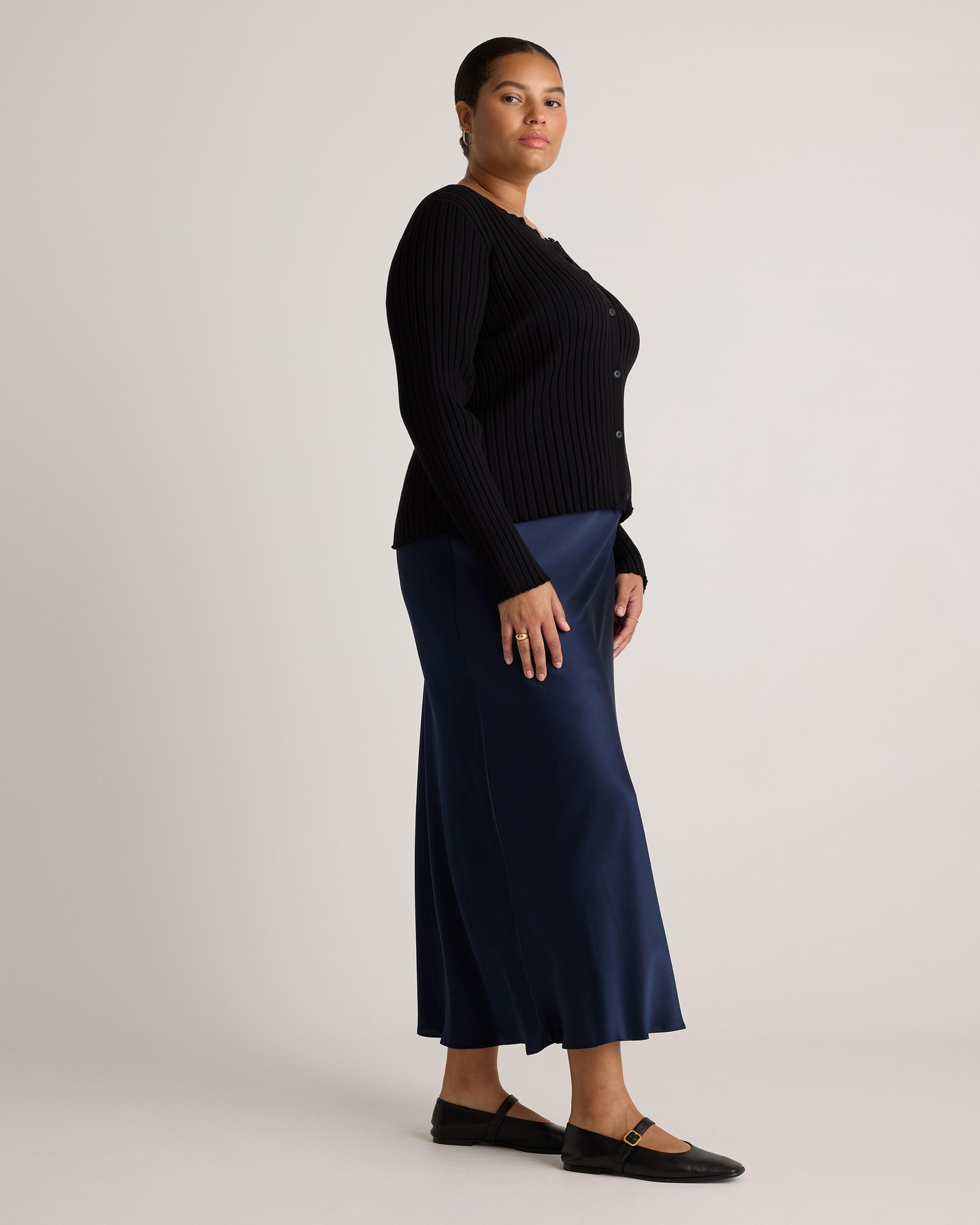 Quince | Women's Eco-Knit Cropped Rib Cardigan Sweater Size XS Product Image