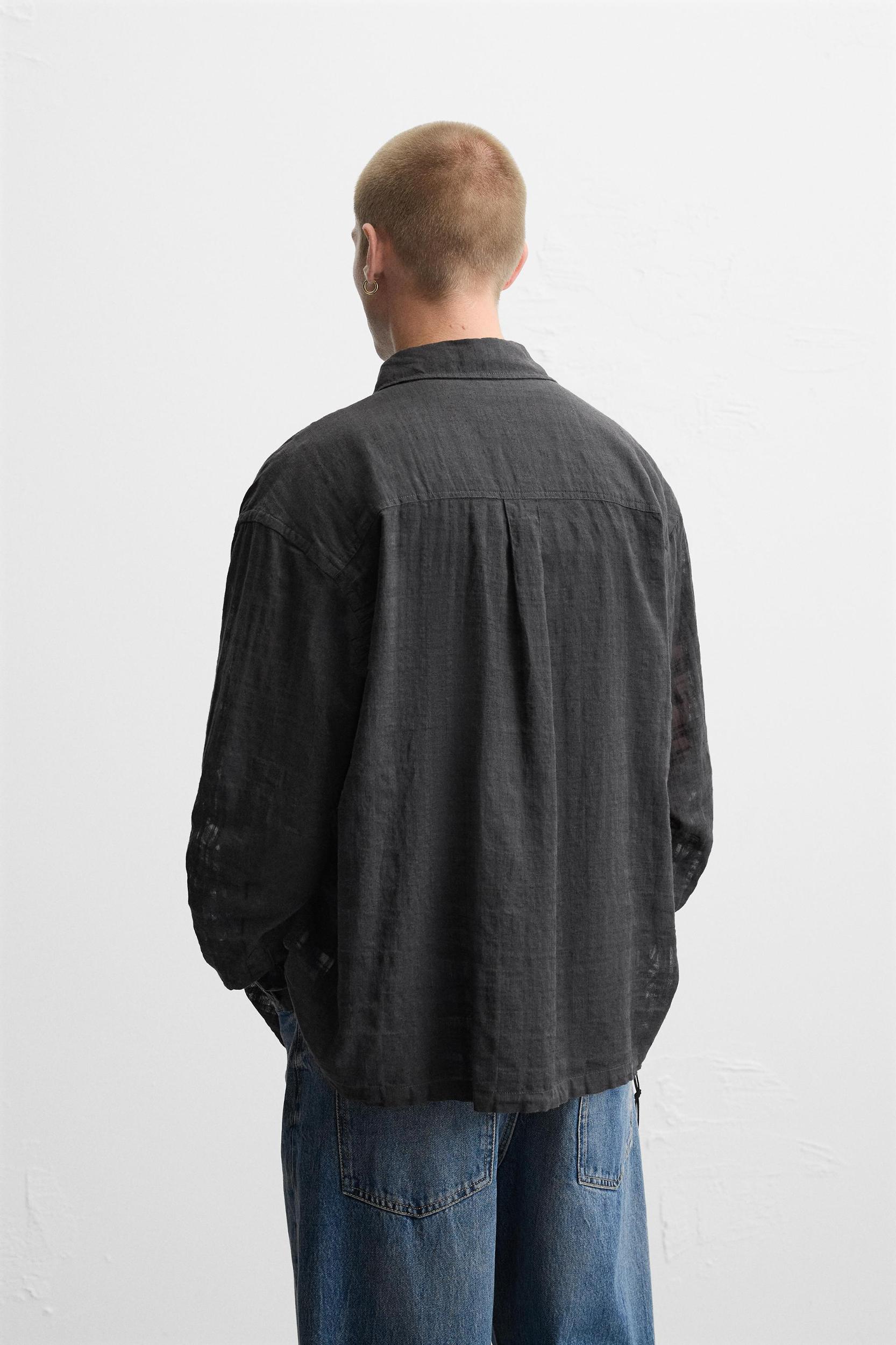 TEXTURED COTTON - LINEN SHIRT Product Image