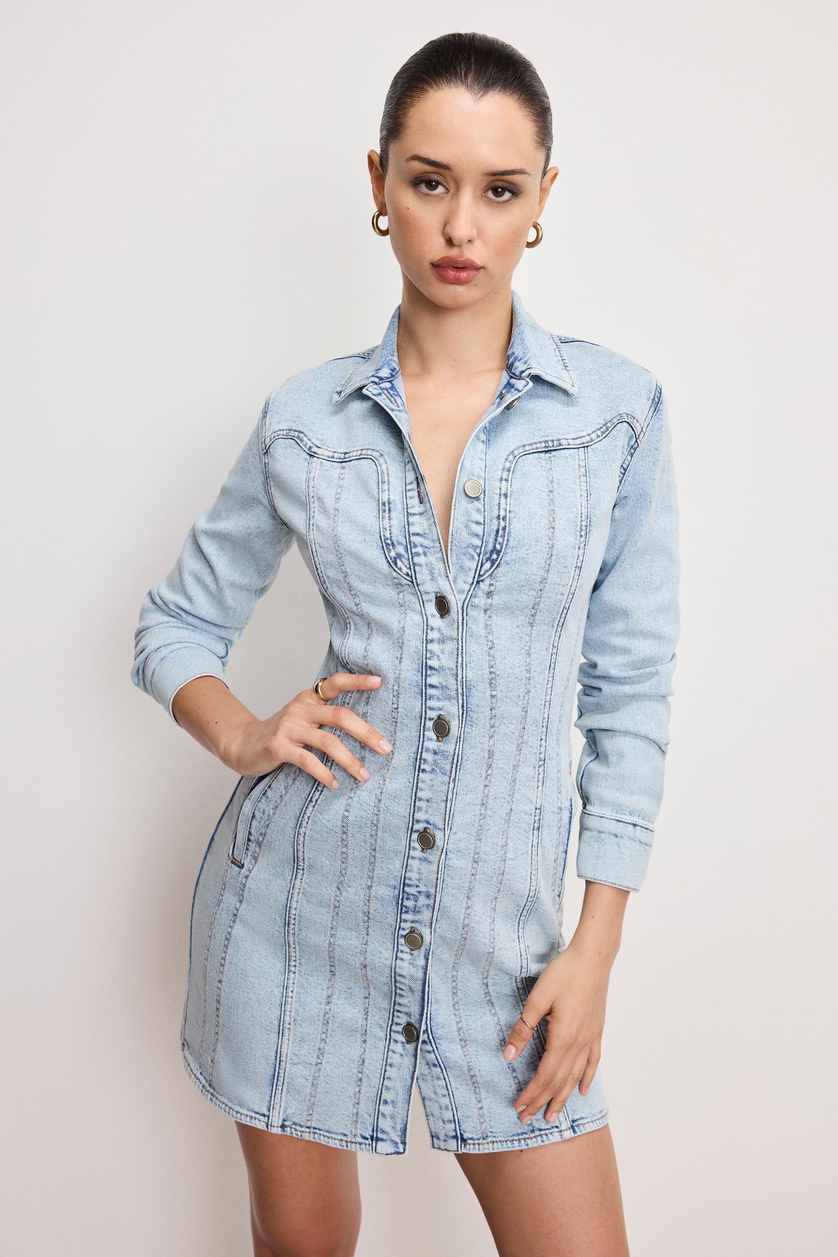 DOLLY DENIM CORSET DRESS | INDIGO1022 Product Image