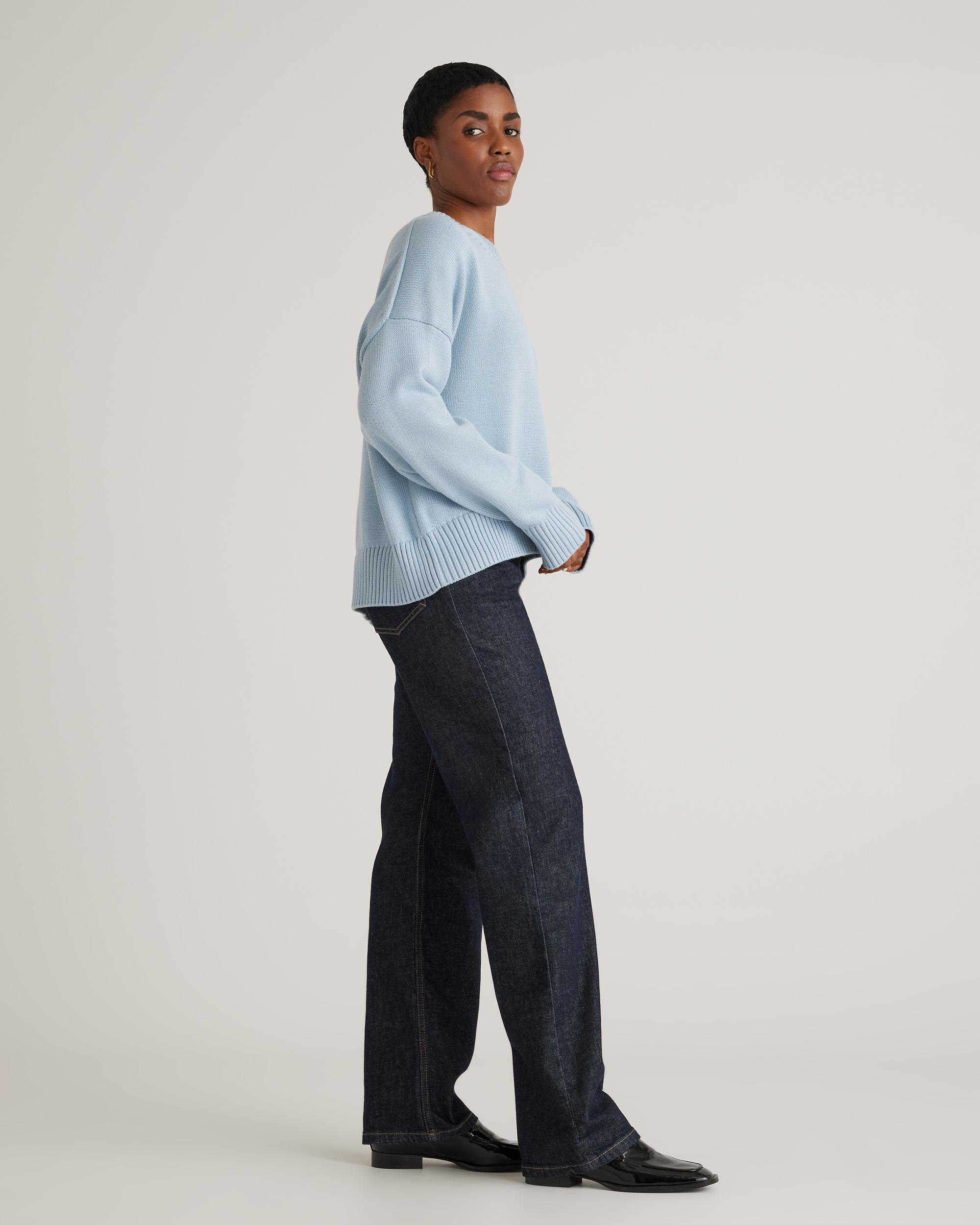 Quince | Women's Boyfriend Crew Sweater Size XS, Organic Cotton Product Image