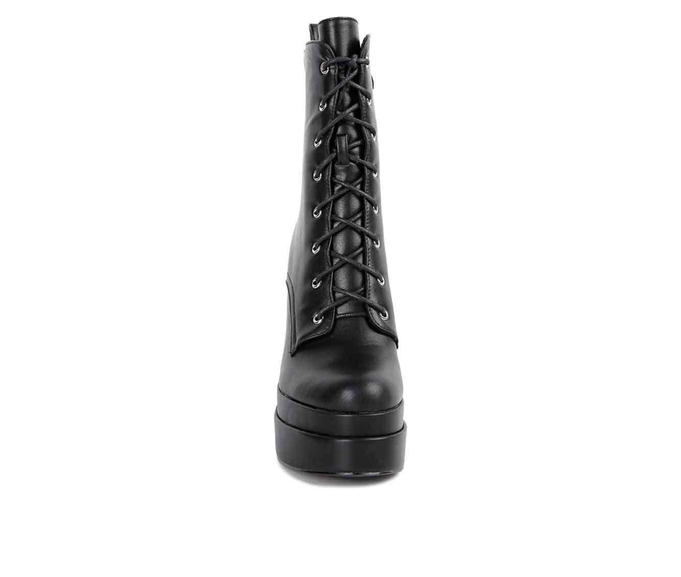 Women's London Rag Meows Lace Up Platform Heeled Boots Product Image