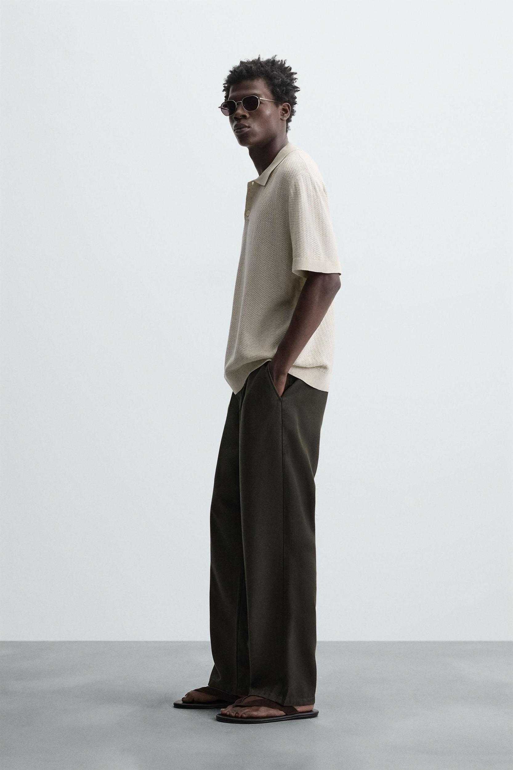 TEXTURED KNIT POLO SHIRT Product Image