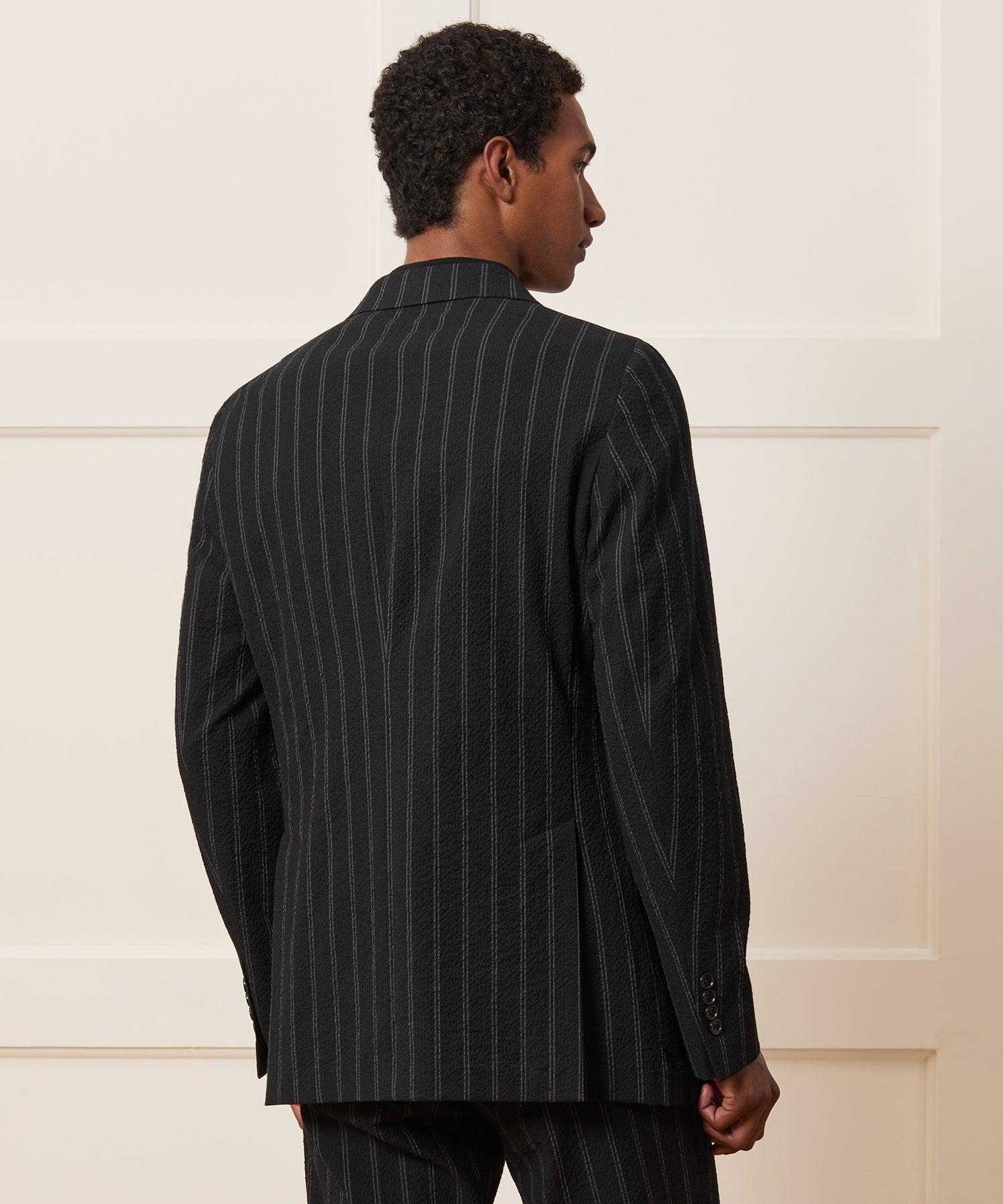 Italian Seersucker Striped Side Tab Trouser Product Image