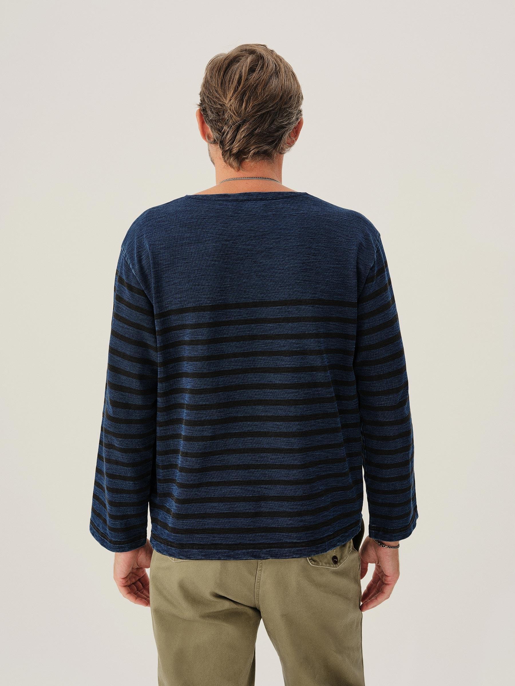 Indigo Engineer Stripe Field-Spec Deck Tee Product Image