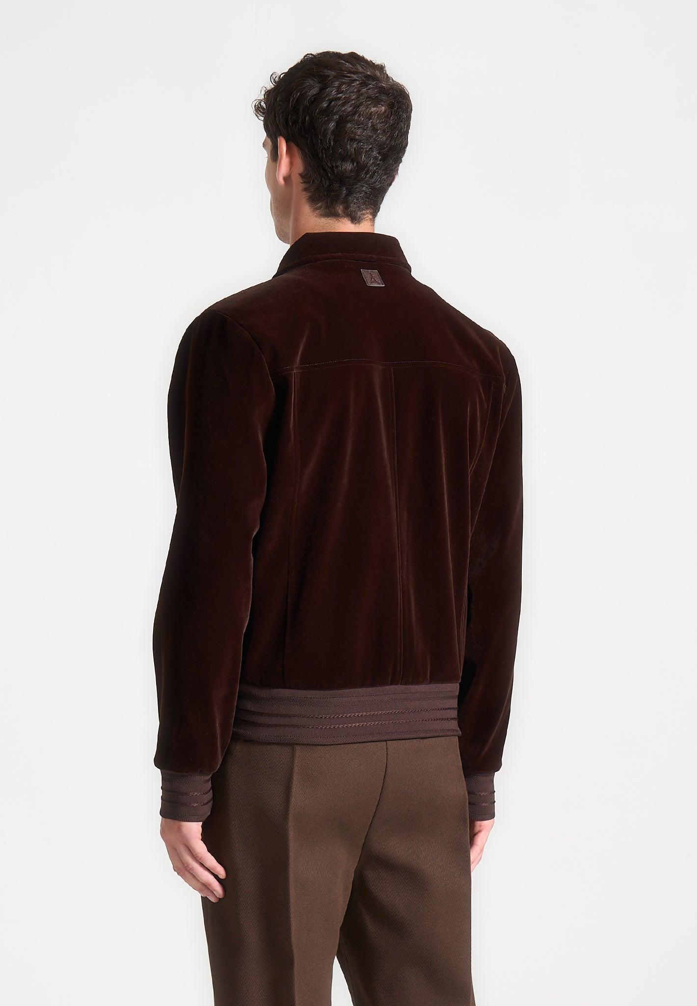 Velvet Trucker Jacket - Brown Male Product Image