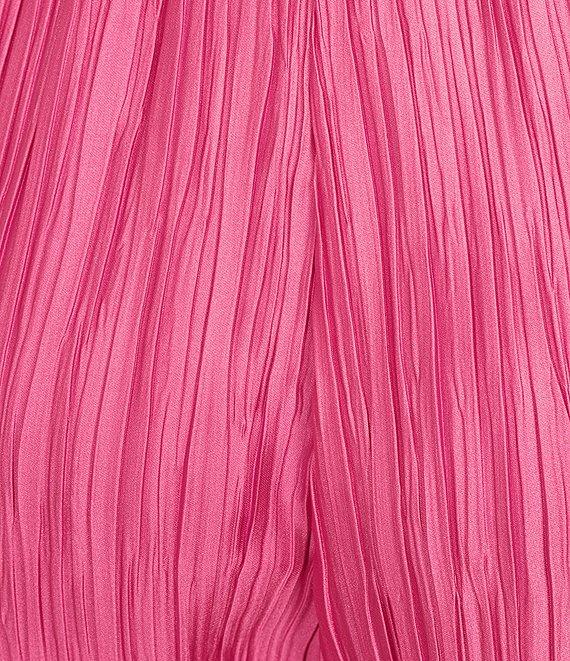Caroline Rose Plisse Crinkled Pleat Straight-Leg Coordinating Pull-On Pants Product Image