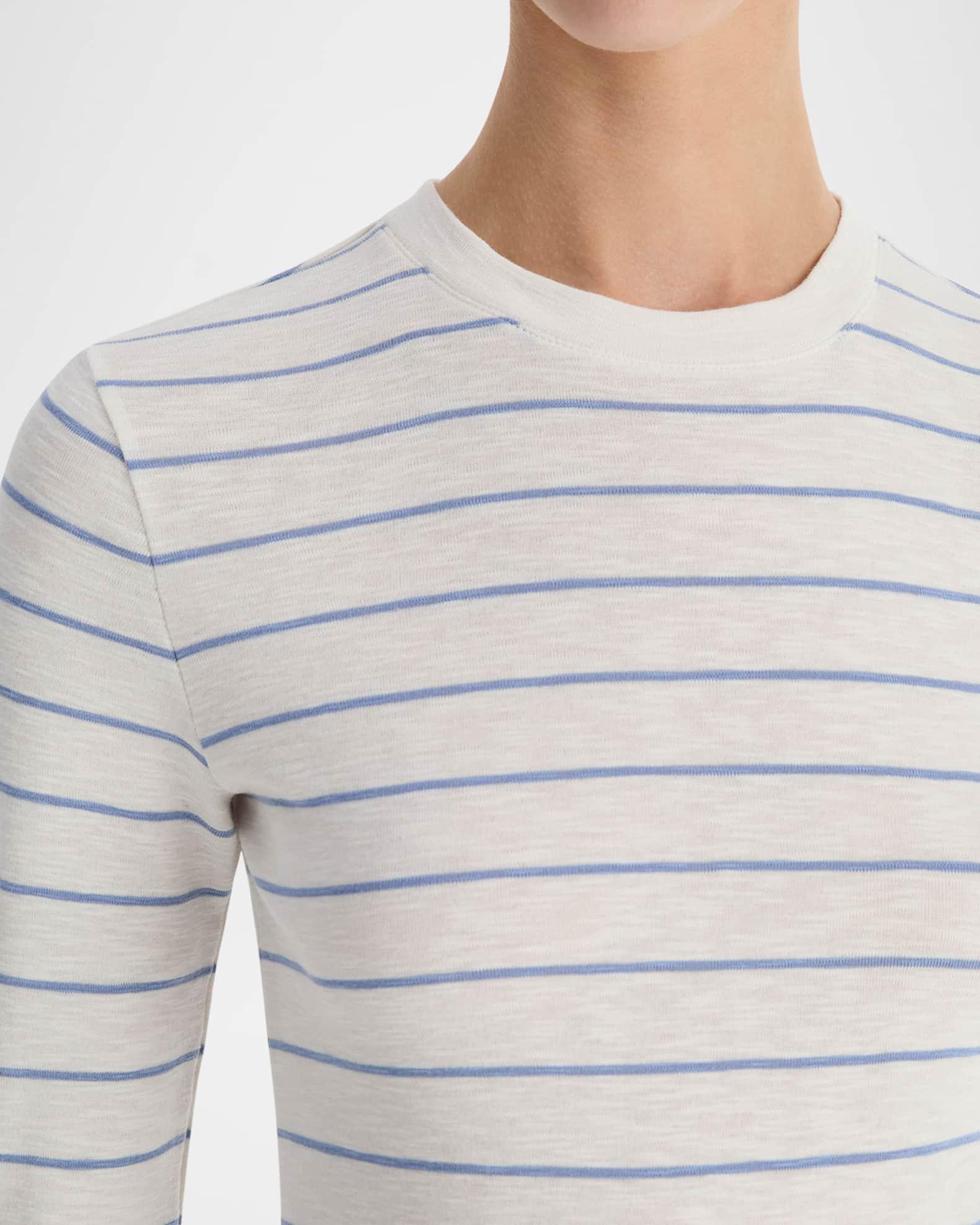 Striped Long-Sleeve Crewneck T-Shirt Product Image