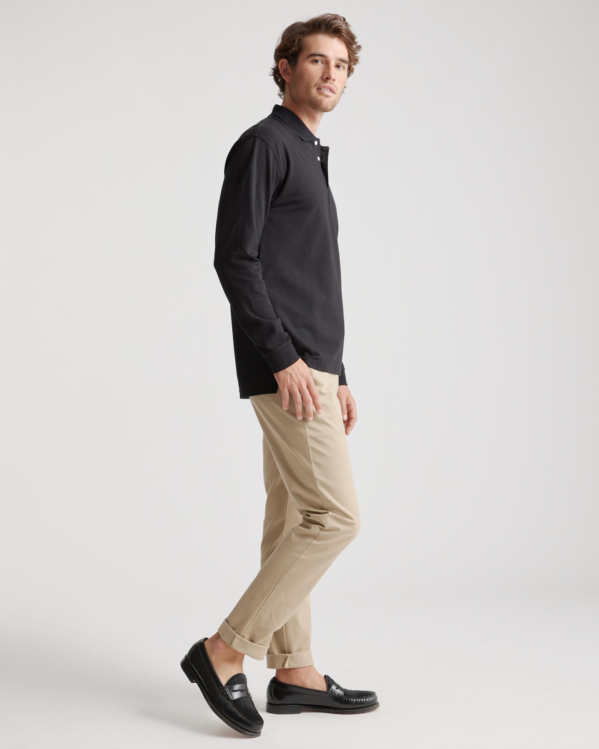 Quince | Men's Long Sleeve Pique Polo Organic Cotton Product Image