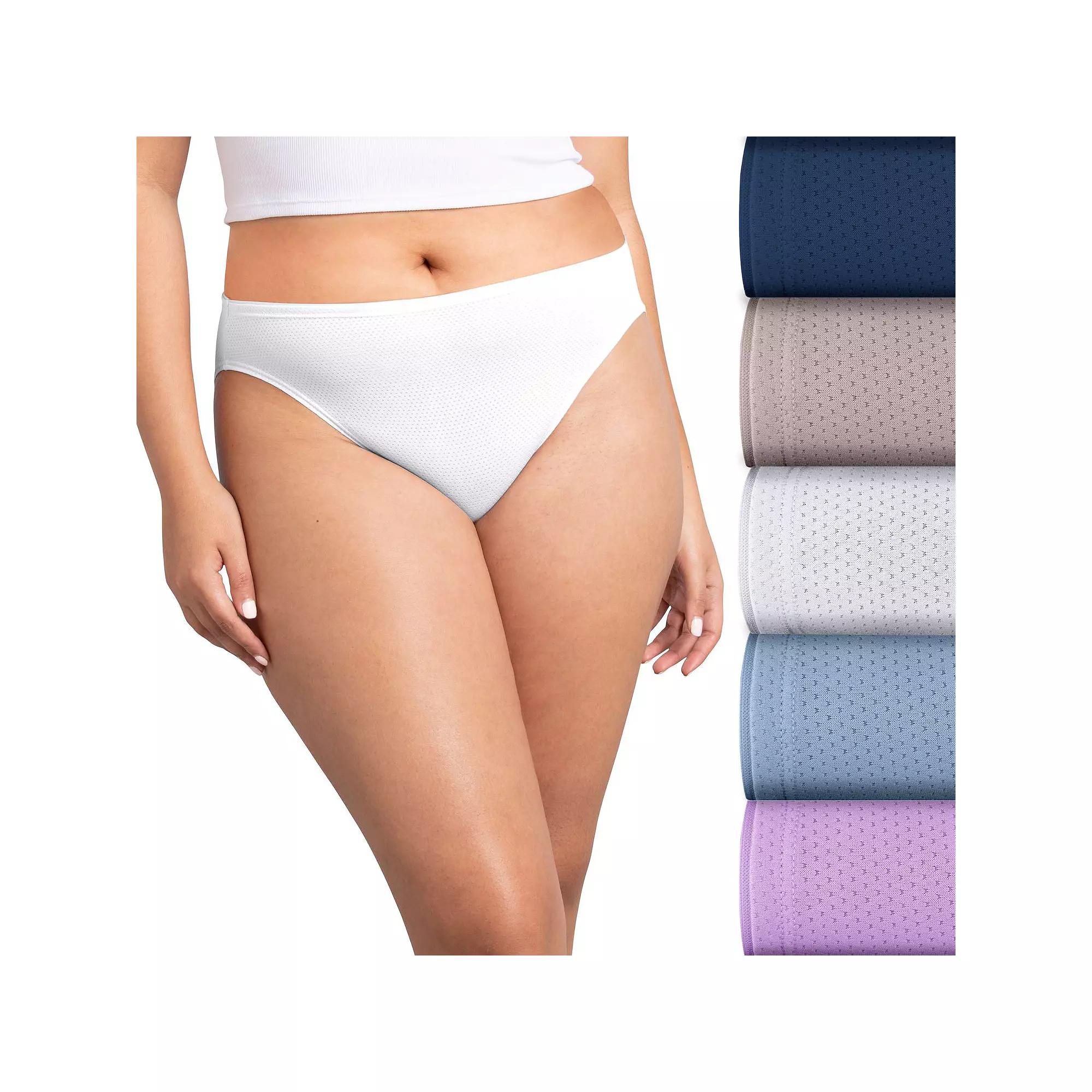 Women's Fruit of the Loom® Signature 5-pack Breathable Micro-Mesh High-Cut Panty 5DBMHCK,  Product Image