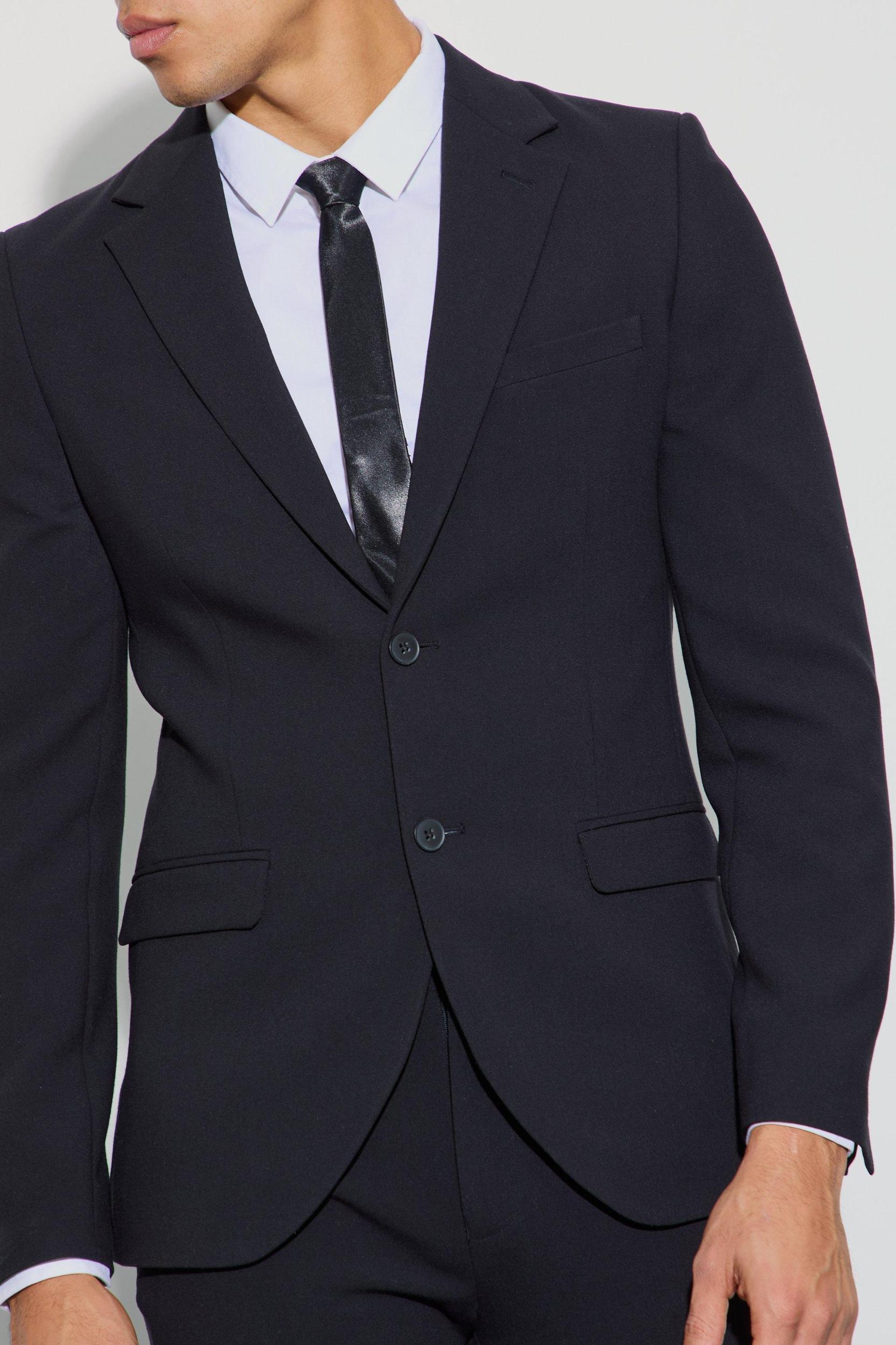 Jersey Skinny Single Breasted Suit Jacket | boohooMAN USA Product Image