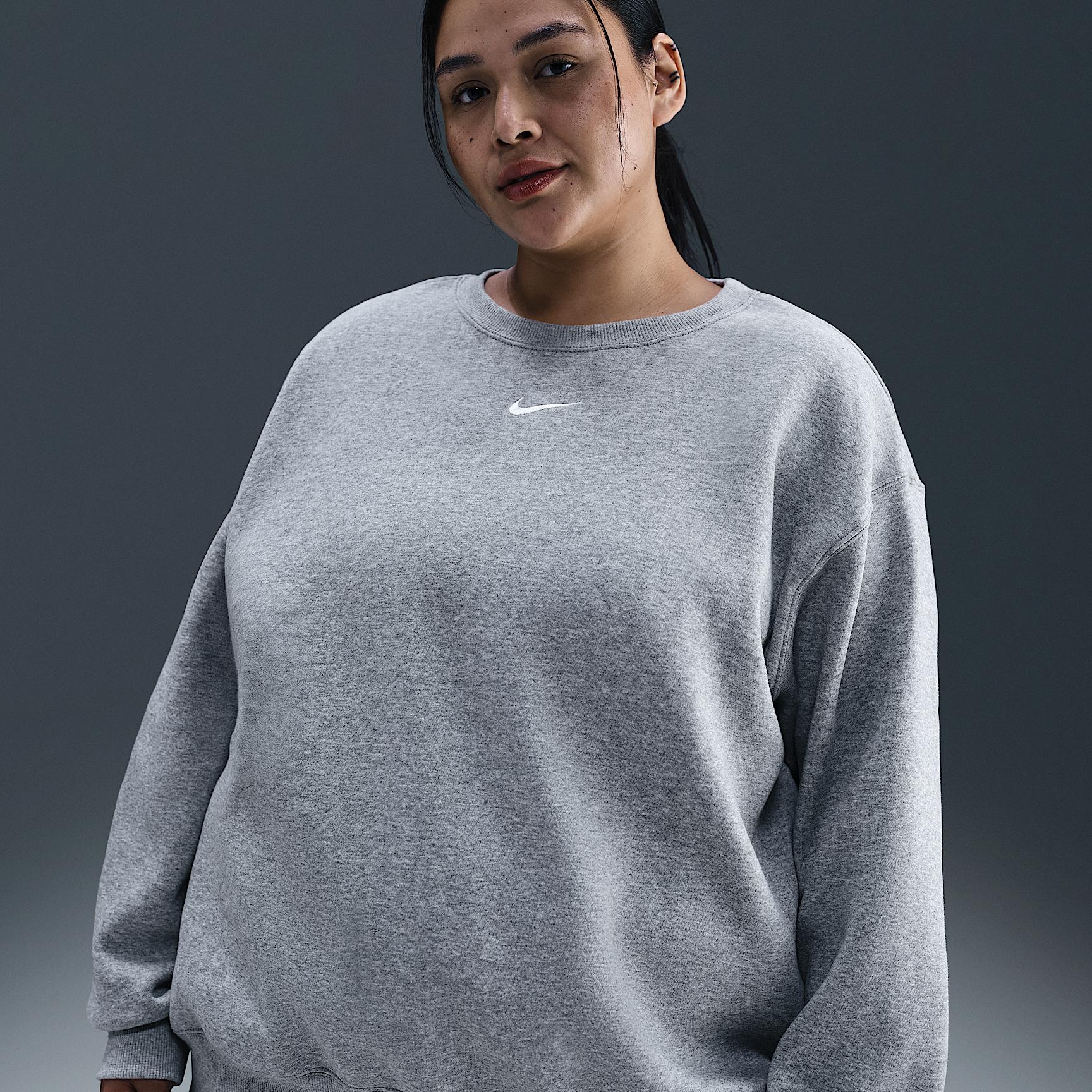 Womens Nike Sportswear Phoenix Fleece Oversized Crew-Neck Sweatshirt (Plus Size) | FZ4272-063 Product Image