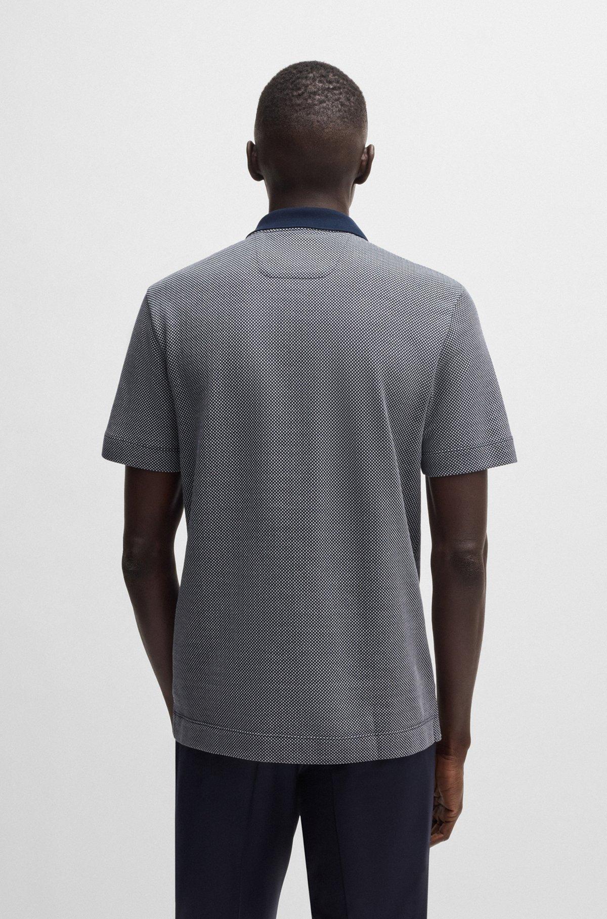 Dot-pattern polo shirt in cotton and silk Product Image