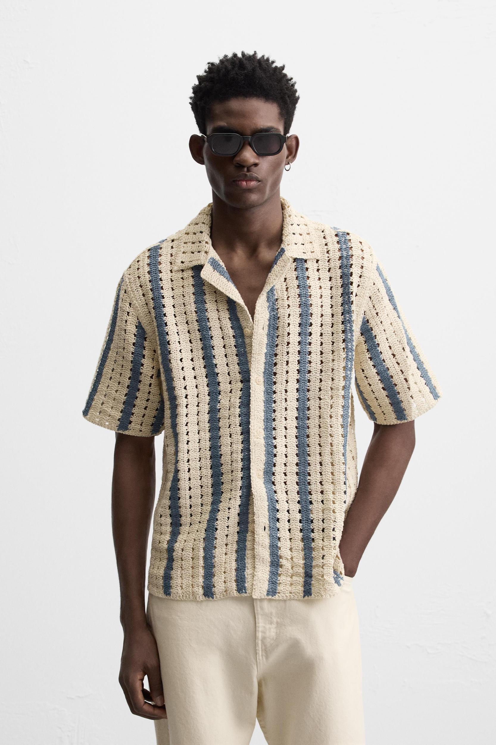 CROCHET TEXTURED SHIRT Product Image