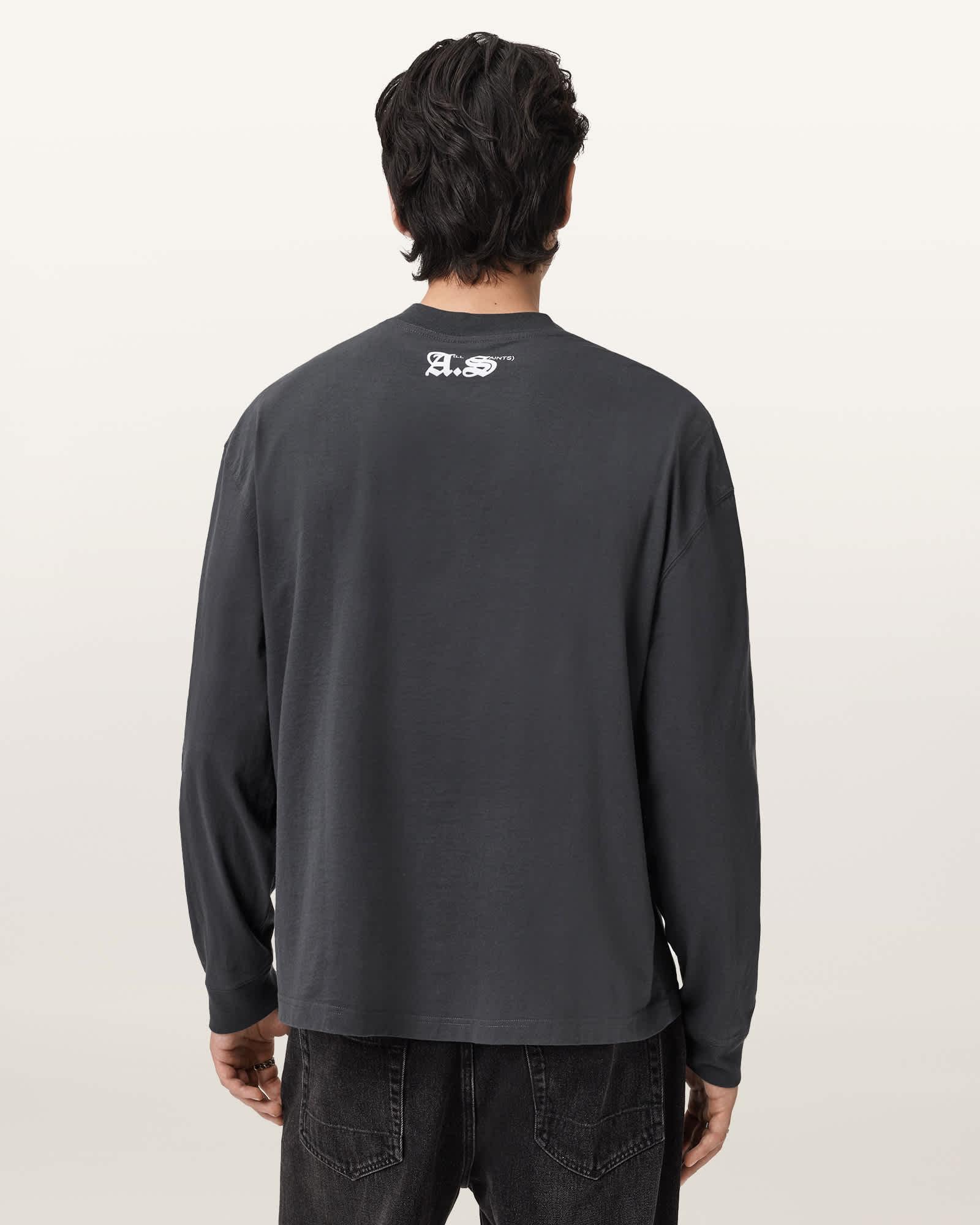 Kindred Boxy Graphic T-Shirt Washed Black | ALLSAINTS US Product Image