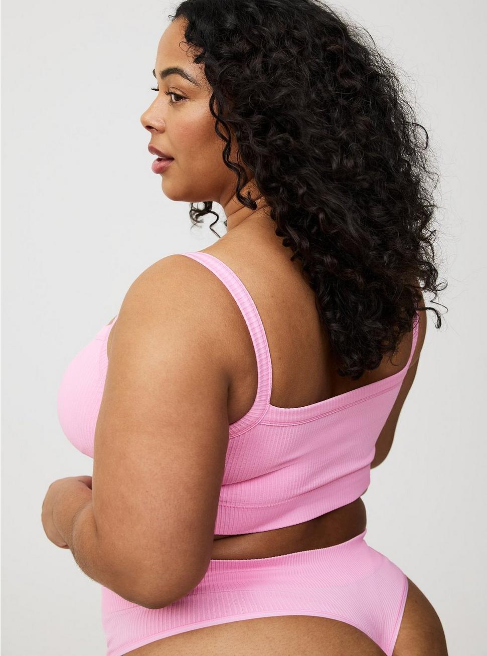 Seamless Ribbed High-Rise Thong Panty Product Image