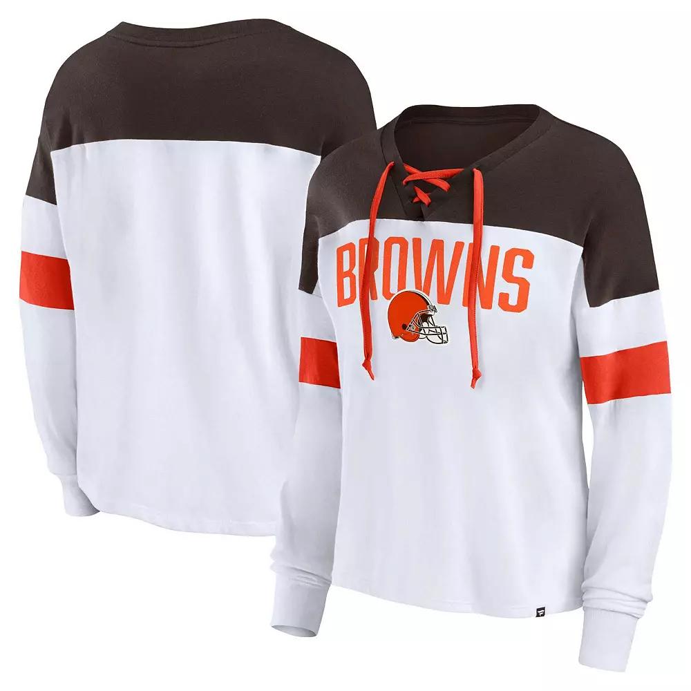 Women's Fanatics Branded White/Brown Cleveland Browns Plus  Product Image