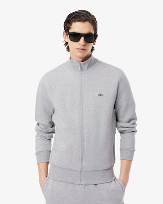 Zip-Up High Neck Fleece Sweatshirt Product Image