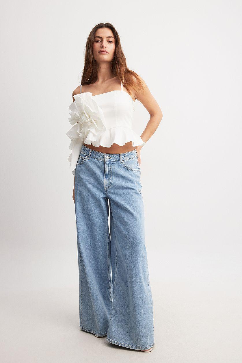 Big Flower Detail Fitted Top Product Image