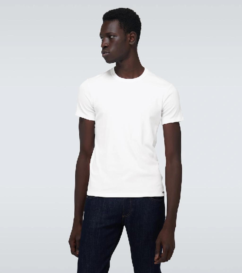 TOM FORD Slim-fit Lyocell And Cotton-blend Jersey T-shirt In Neutrals Product Image