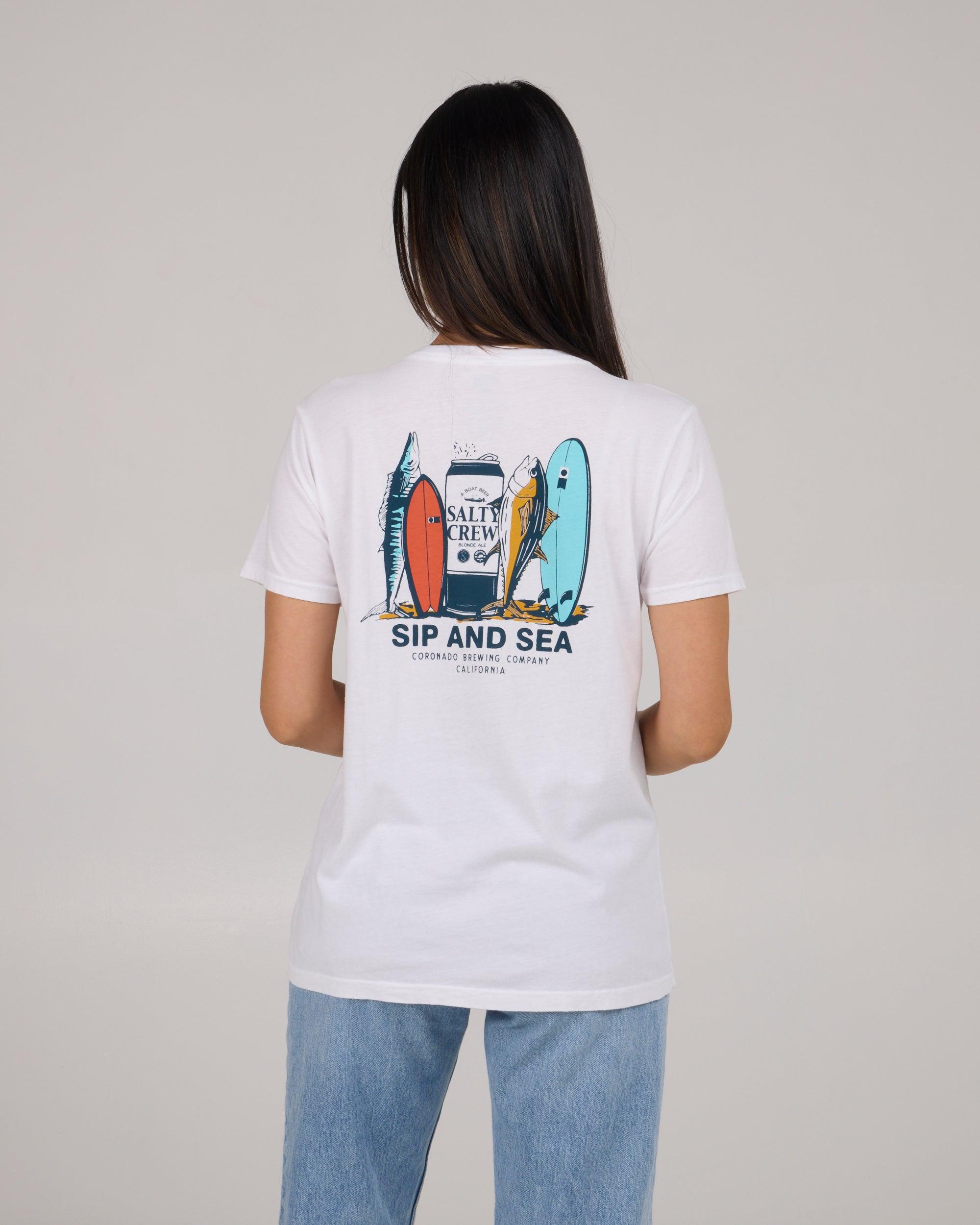 Sip And Sea Boyfriend Tee - White Female Product Image