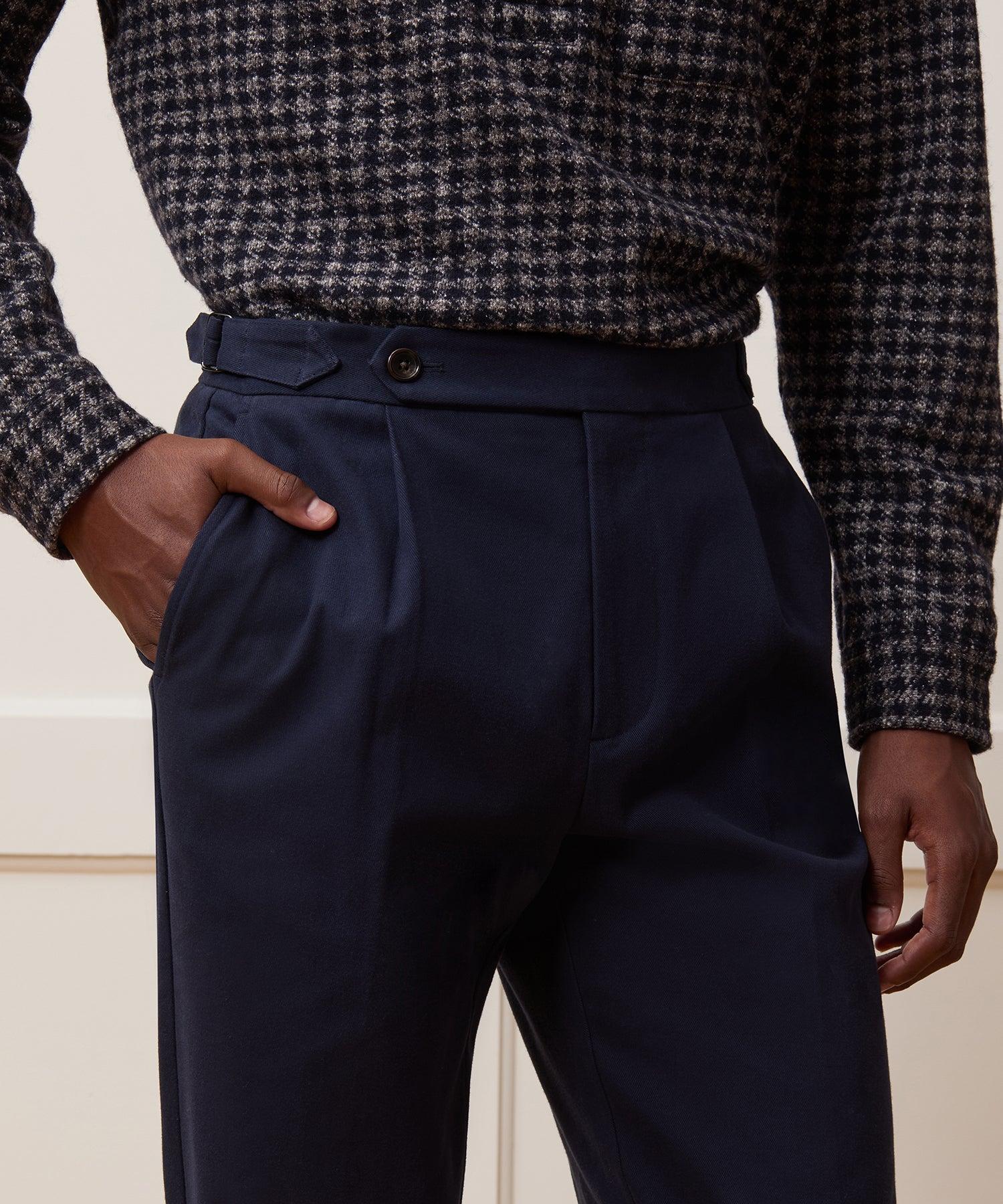 Italian Brushed Cotton Side Tab Trouser Product Image