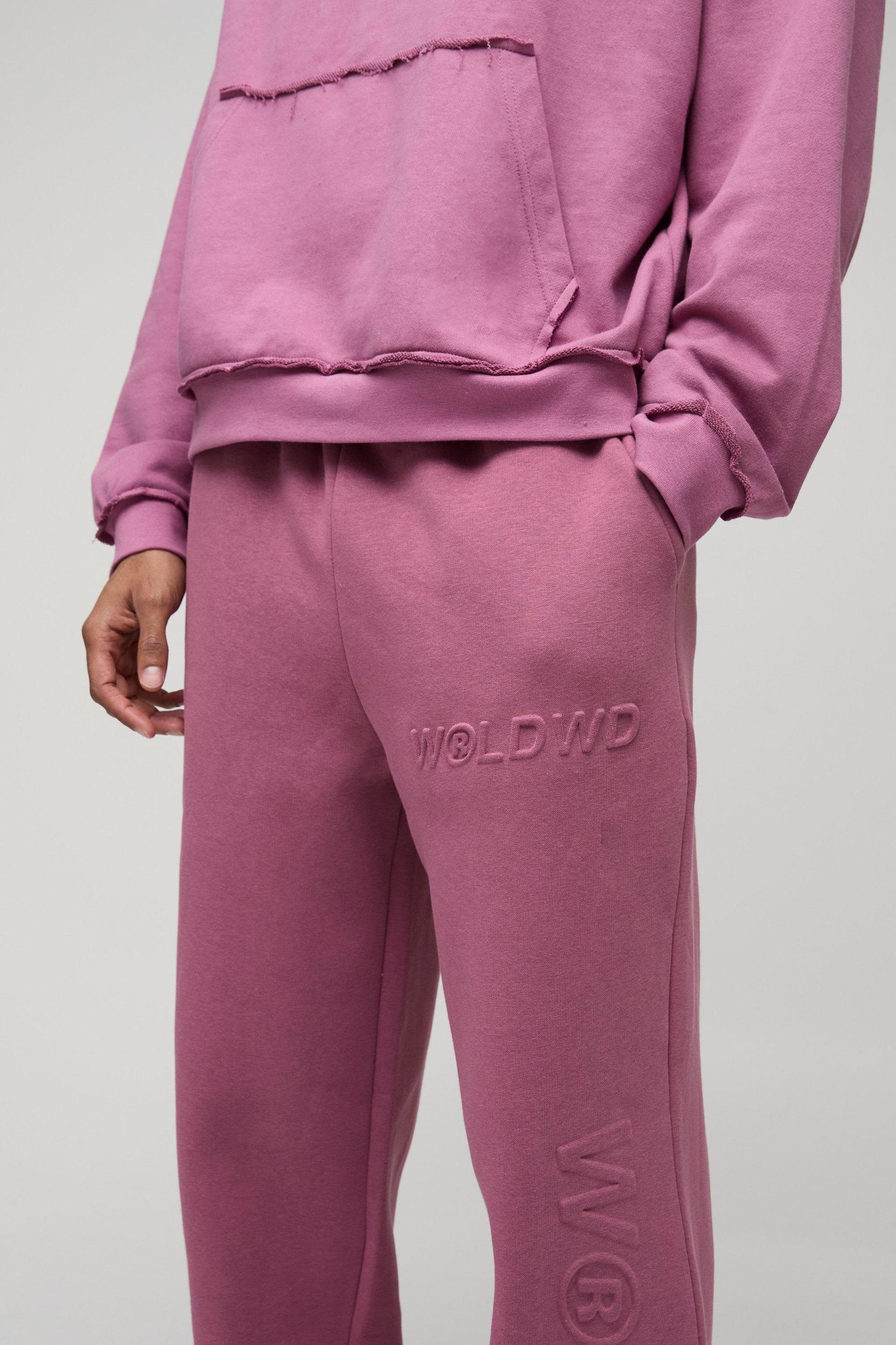 Embossed Worldwide Wide Leg Sweatpants | boohooMAN USA Product Image