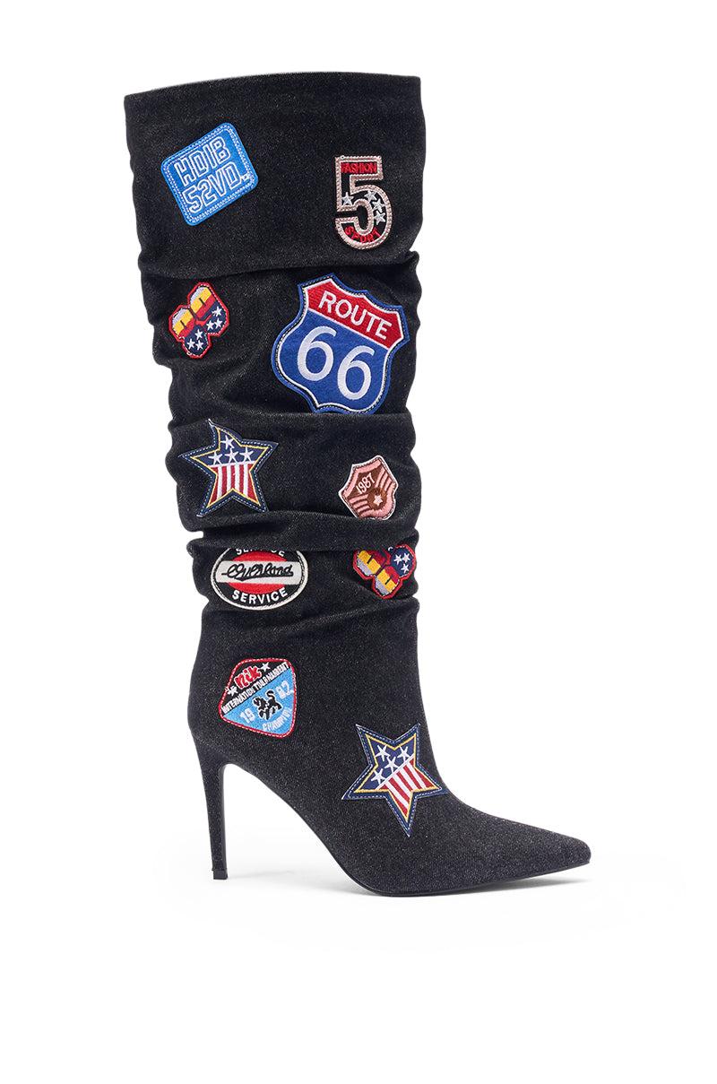 AZALEA WANG SYLRILAAA DENIM MULTI BOOT Product Image