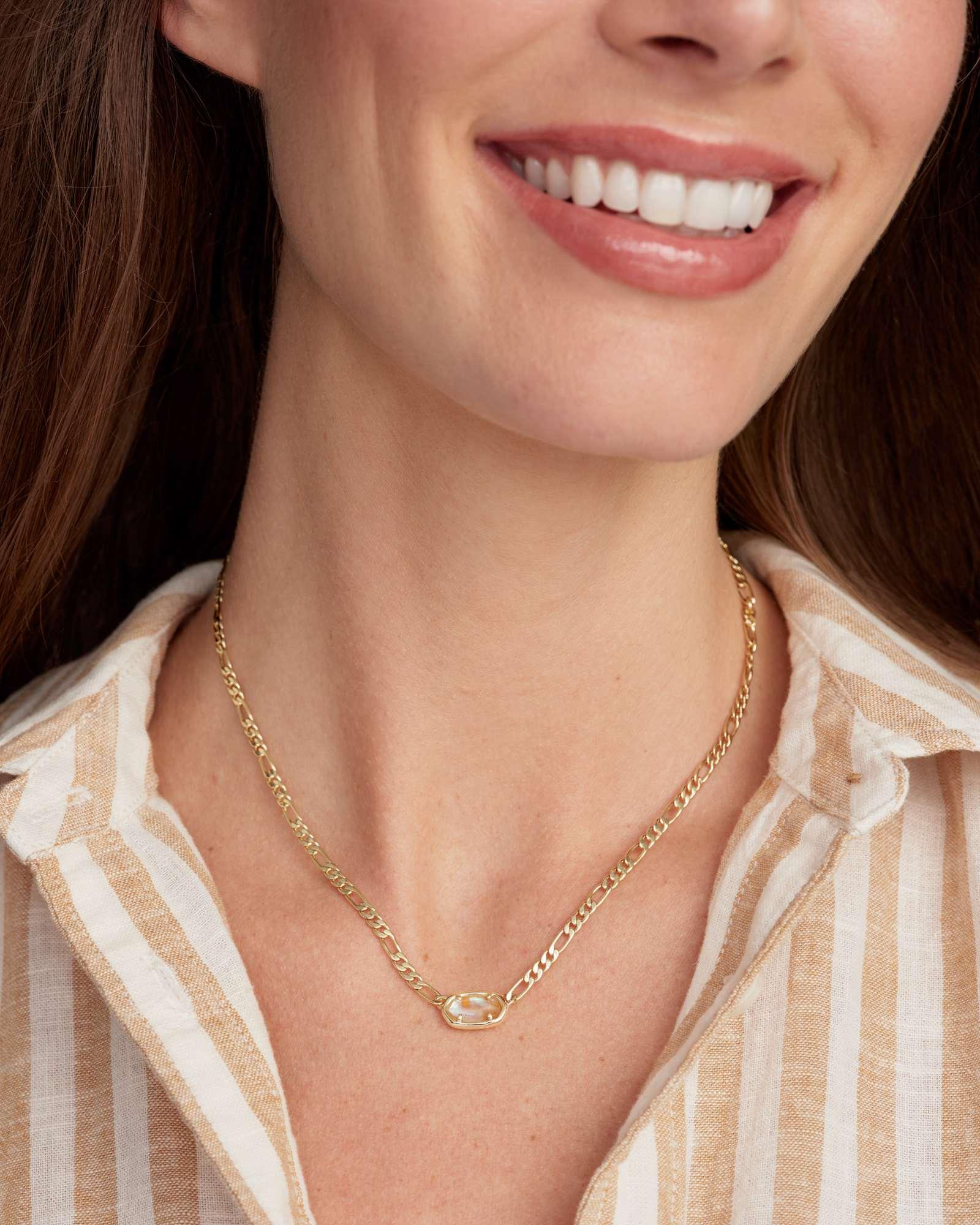 Elisa Gold Figaro Chain Short Pendant Necklace Product Image