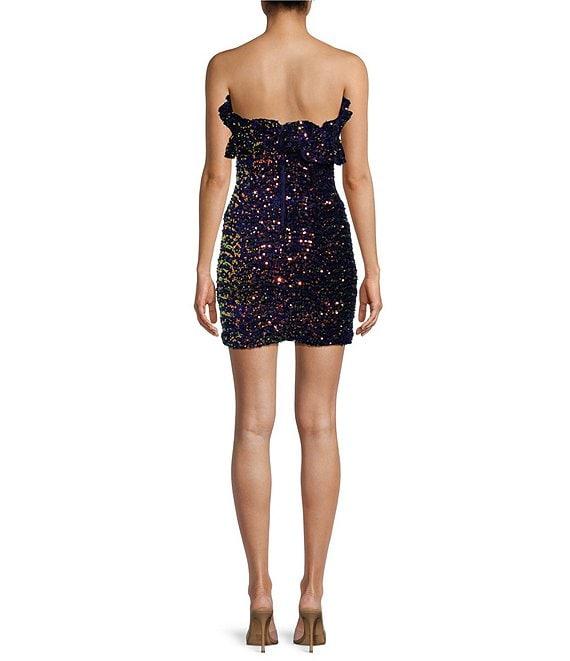 Allison & Kelly Strapless Sequin Cupcake Mini Dress Product Image