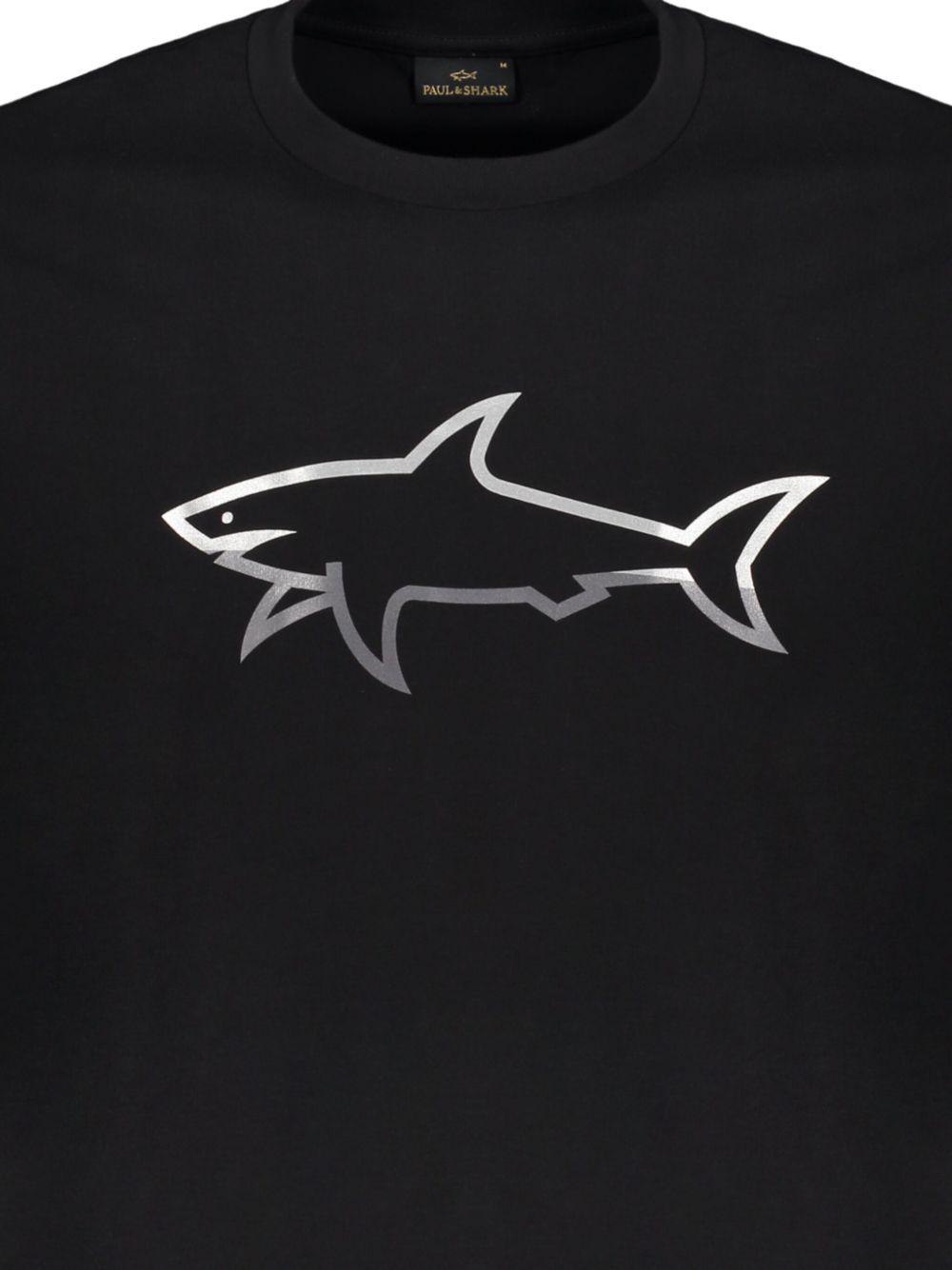 reflective Shark-print cotton T-shirt Product Image