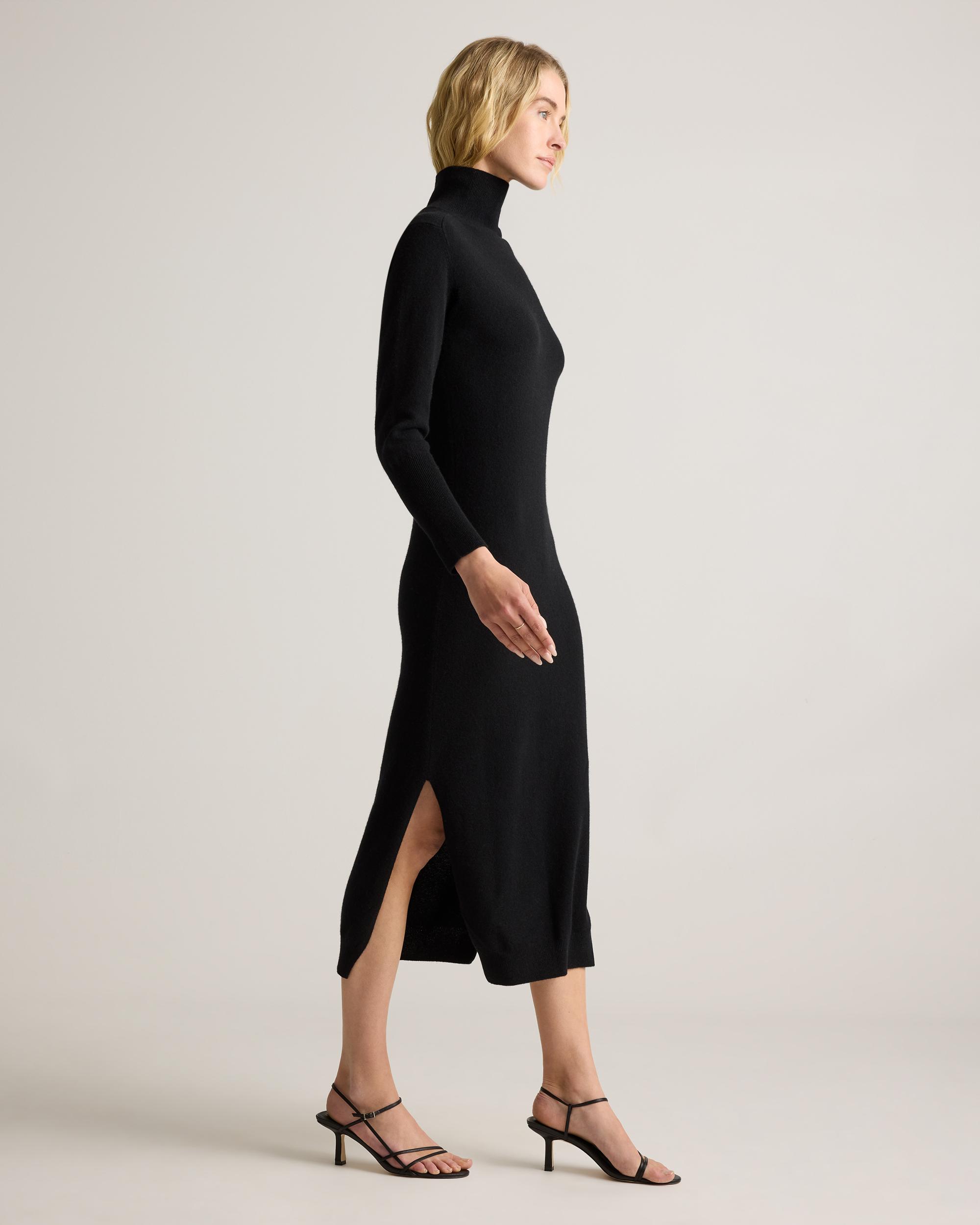 Quince | Women's Mongolian Cashmere Turtleneck Midi Sweater Dress Size XS Product Image