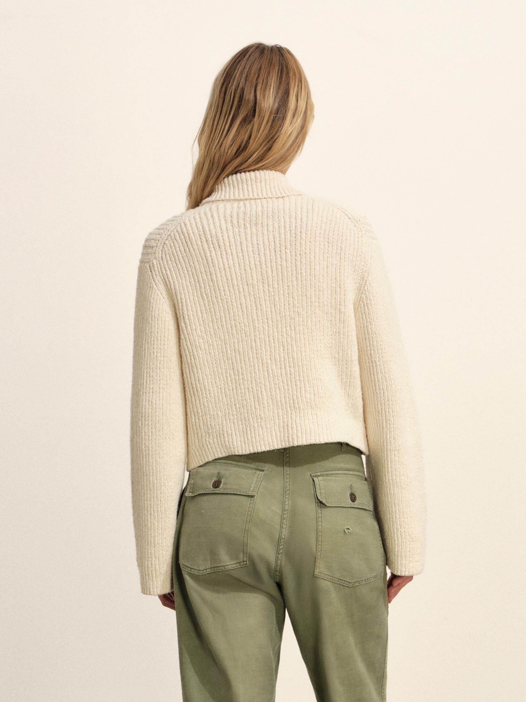 Natural Soft Spun Cotton Collared Cardigan Product Image