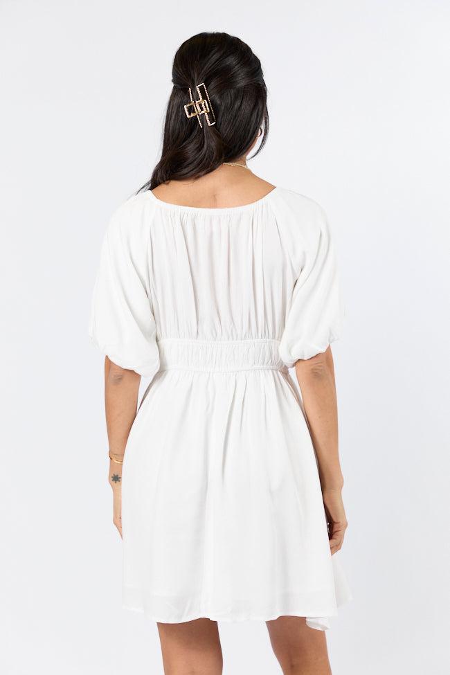 When In Paradise White Solid Mini Dress FINAL SALE Product Image